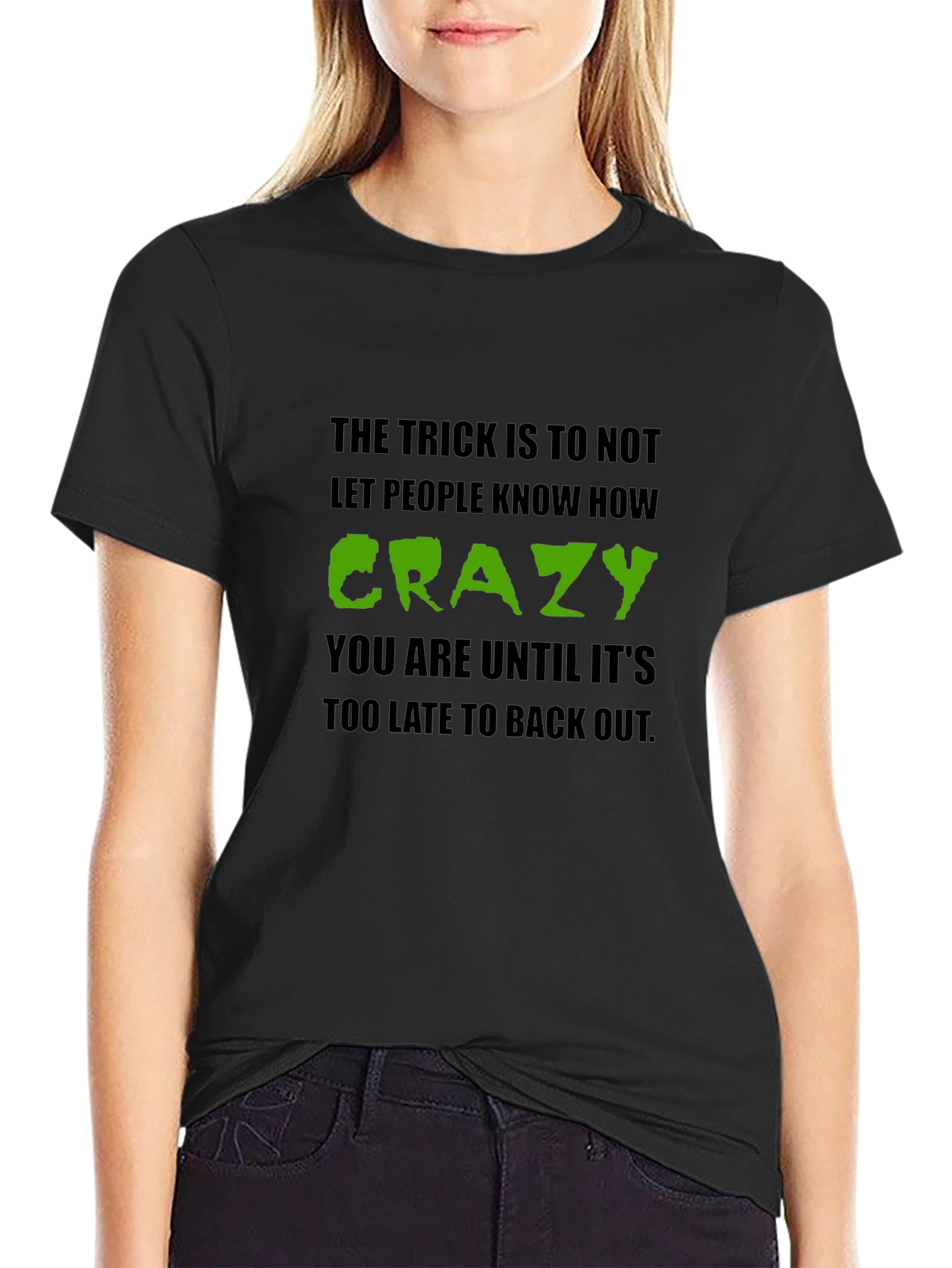 Crazy Secret T-Shirt - Black Crew Neck Tee