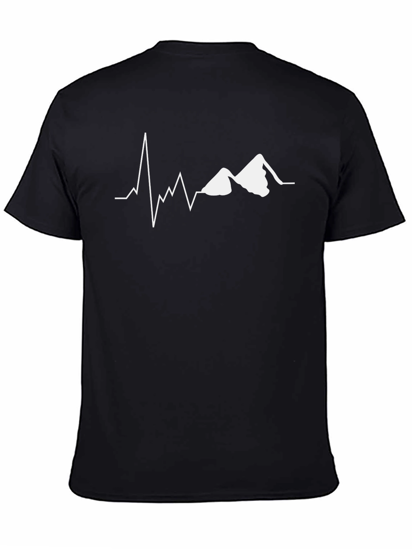 Mountain Heartbeat Graphic Tee - Black Casual Shirt
