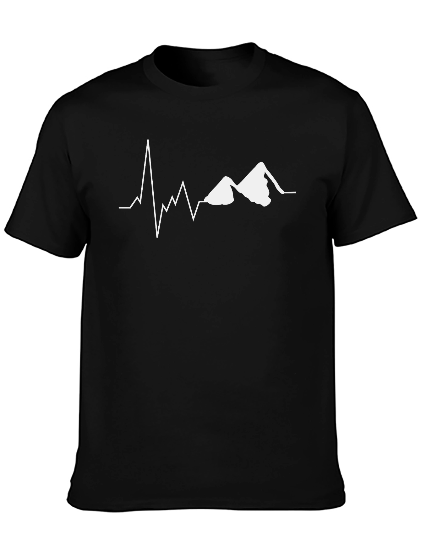 Mountain Heartbeat Graphic Tee - Black Casual Shirt