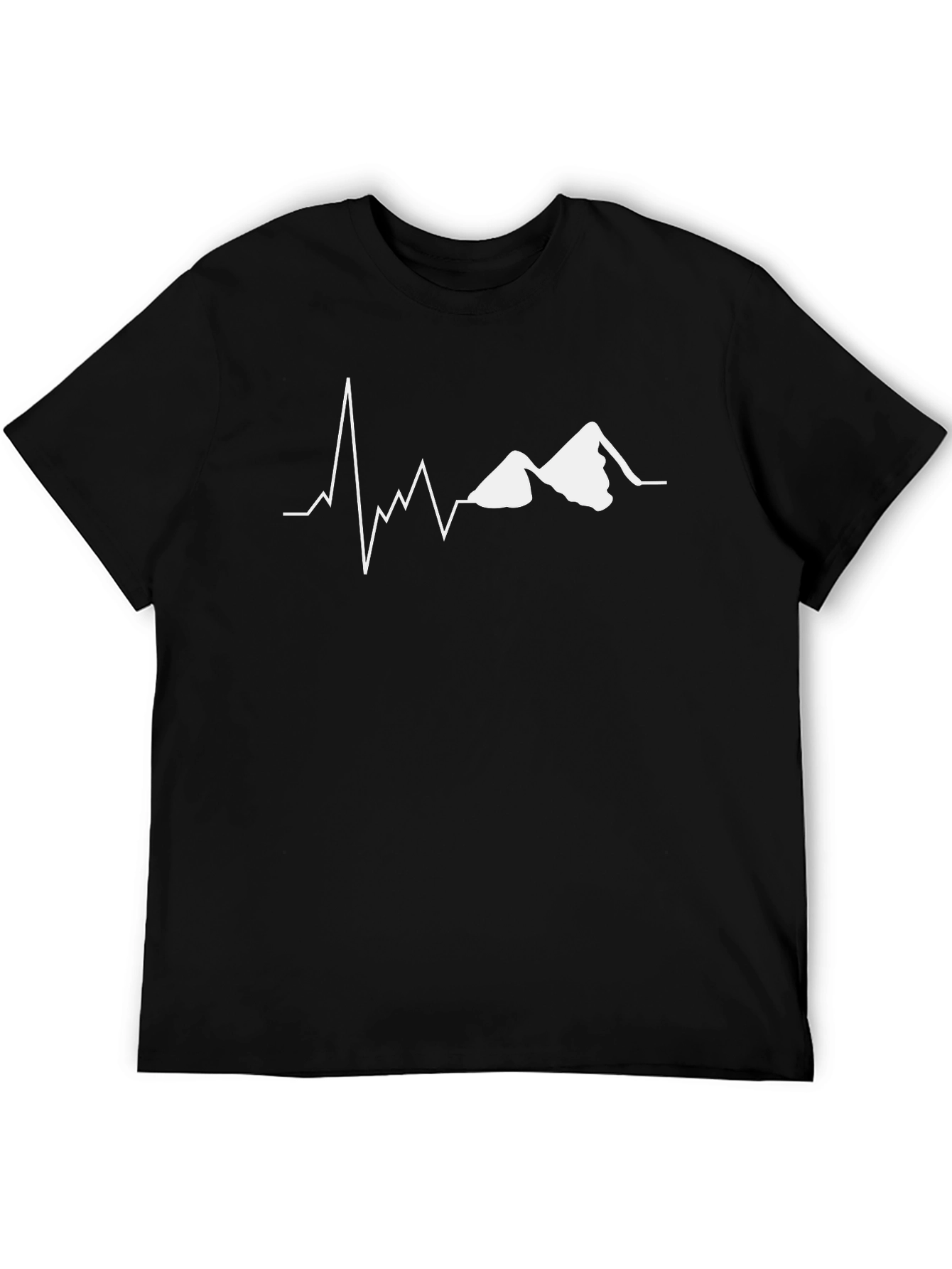 Mountain Heartbeat Graphic Tee - Black Casual Shirt