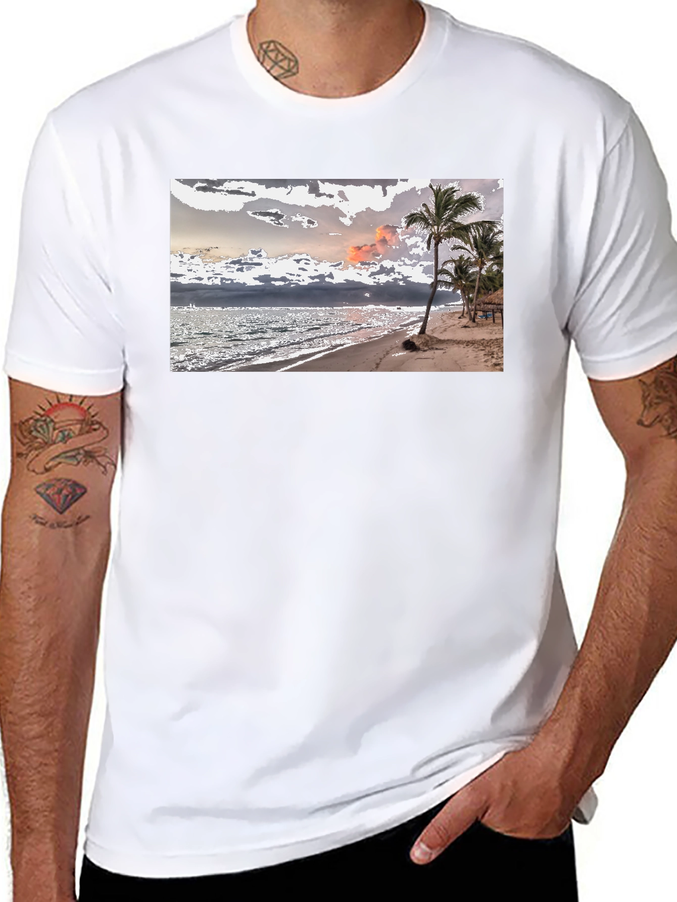 Beach Scene Graphic Tee