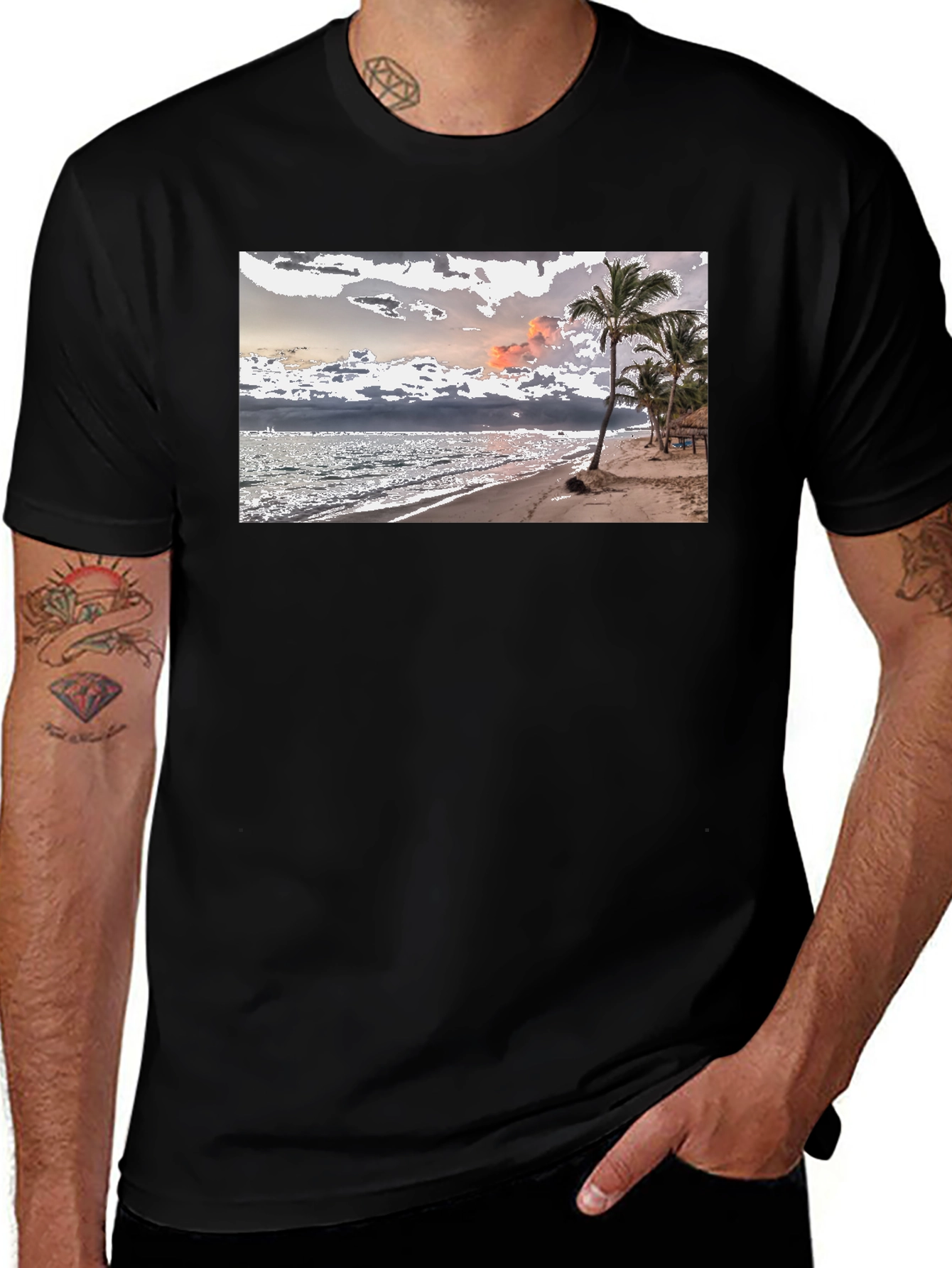 Beach Scene Graphic Tee