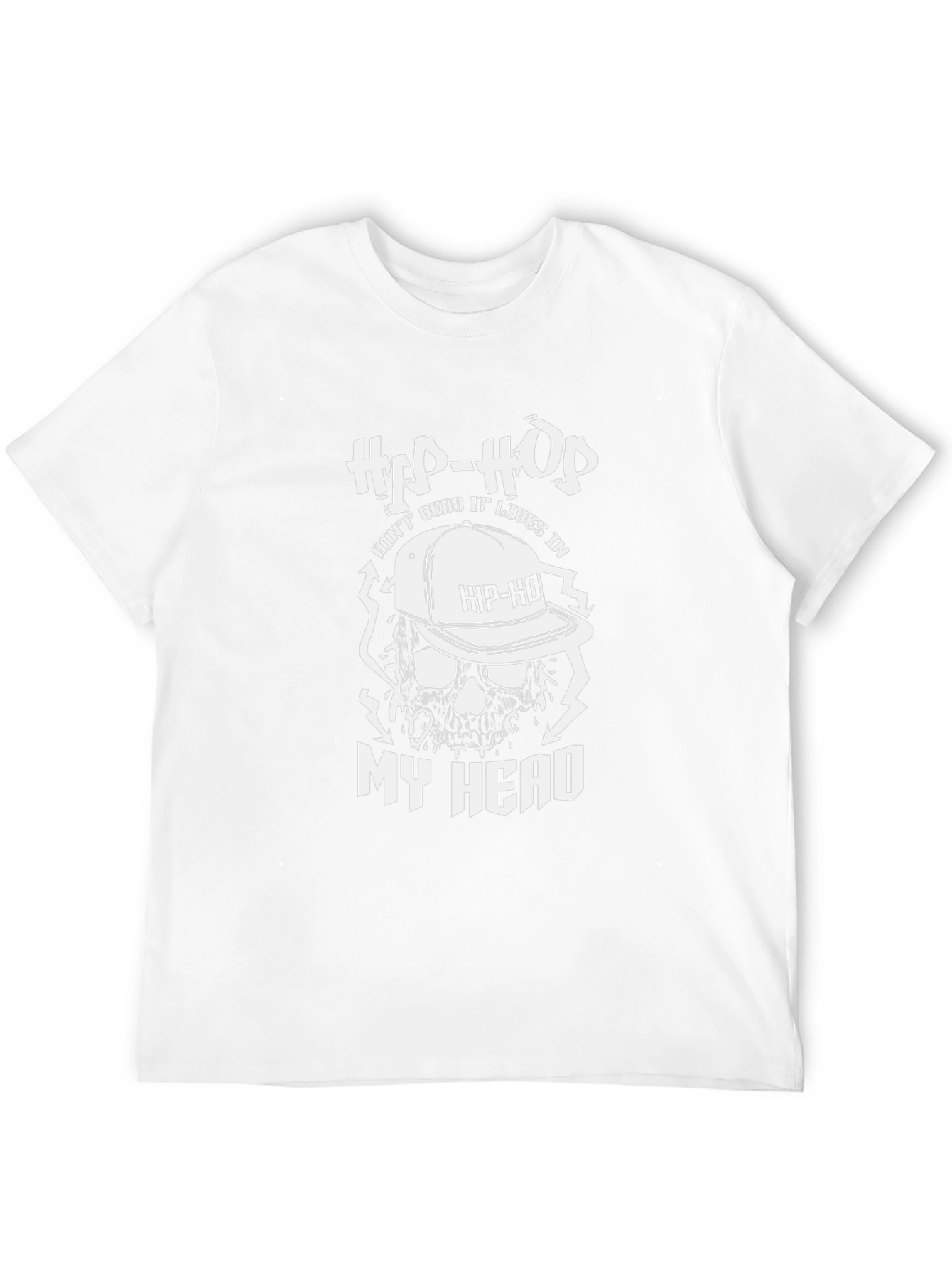 Hip-Hop Skull Graphic T-Shirt - Classic Black Tee