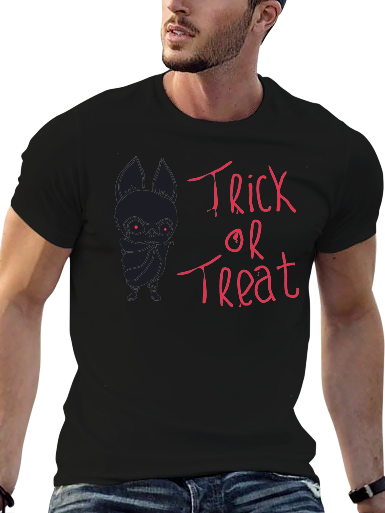 Halloween Bat Trick or Treat Graphic T-Shirt