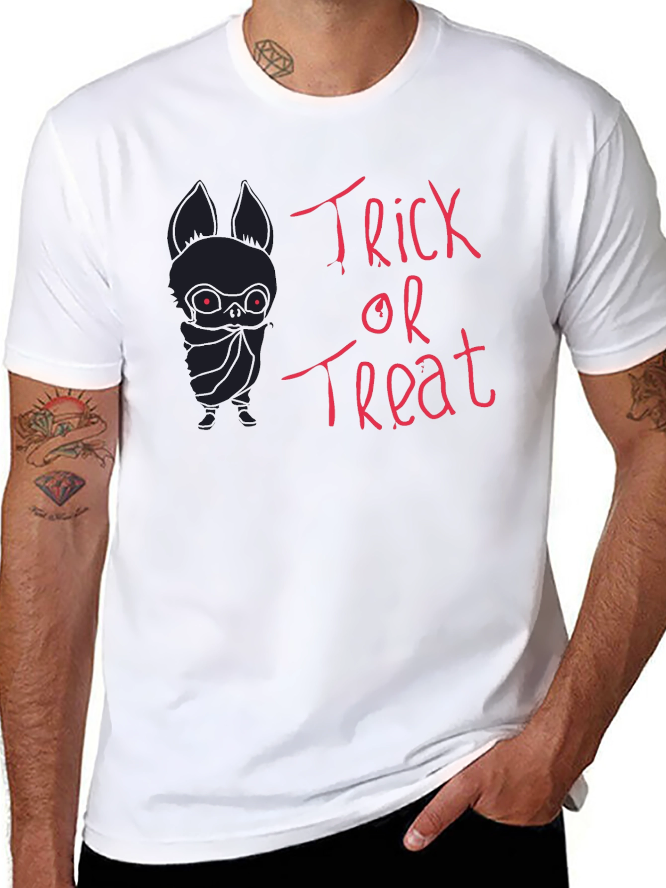 Halloween Bat Trick or Treat Graphic T-Shirt
