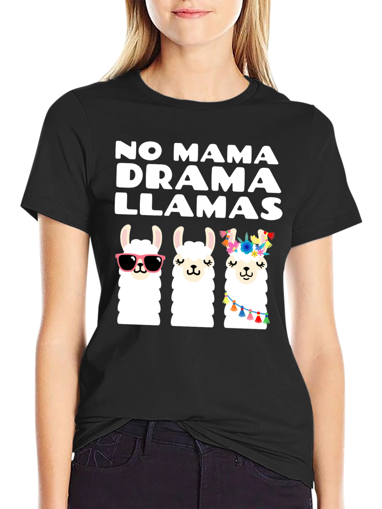 No Mama Drama Llamas Graphic T-Shirt