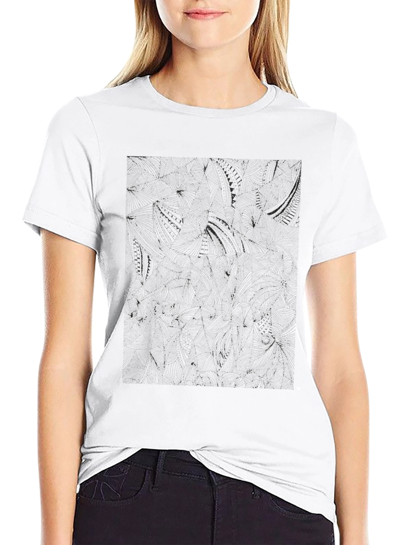 Abstract Pattern Black T-Shirt