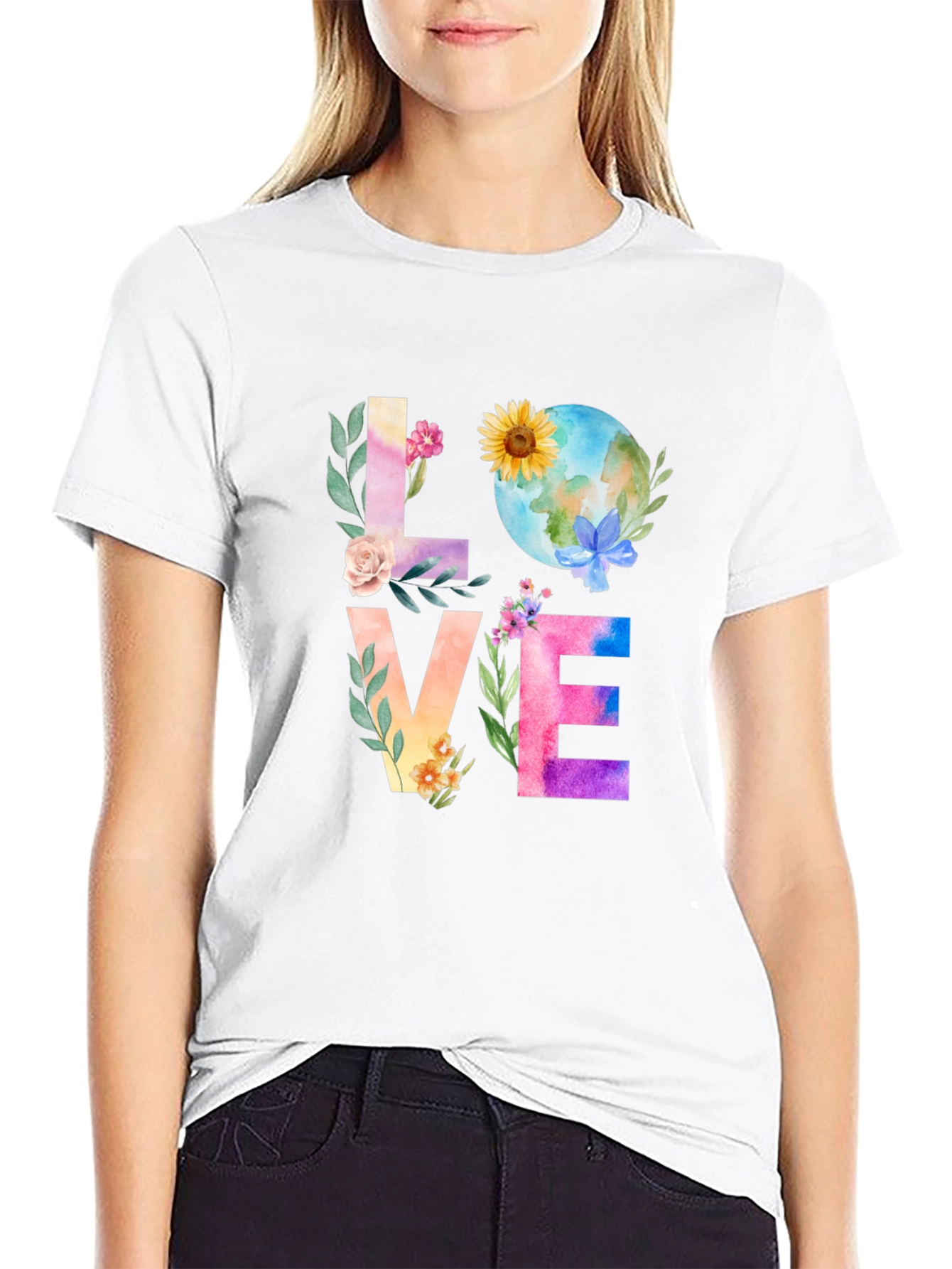Floral LOVE Earth Day T-Shirt