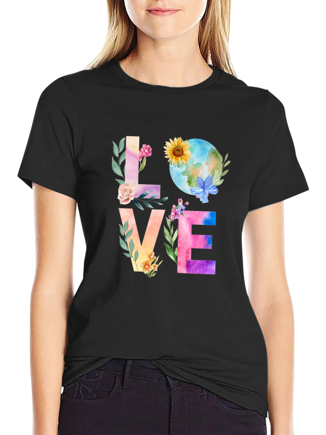 Floral LOVE Earth Day T-Shirt