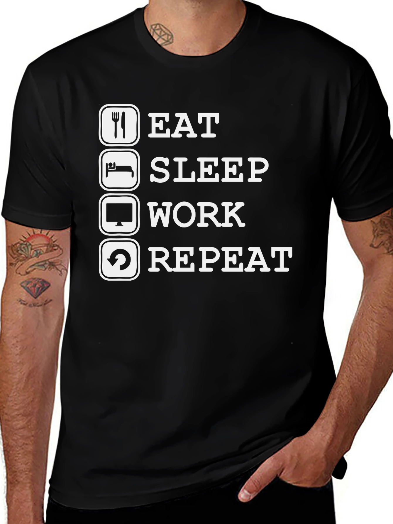 Eat Sleep Work Repeat Funny T-Shirt