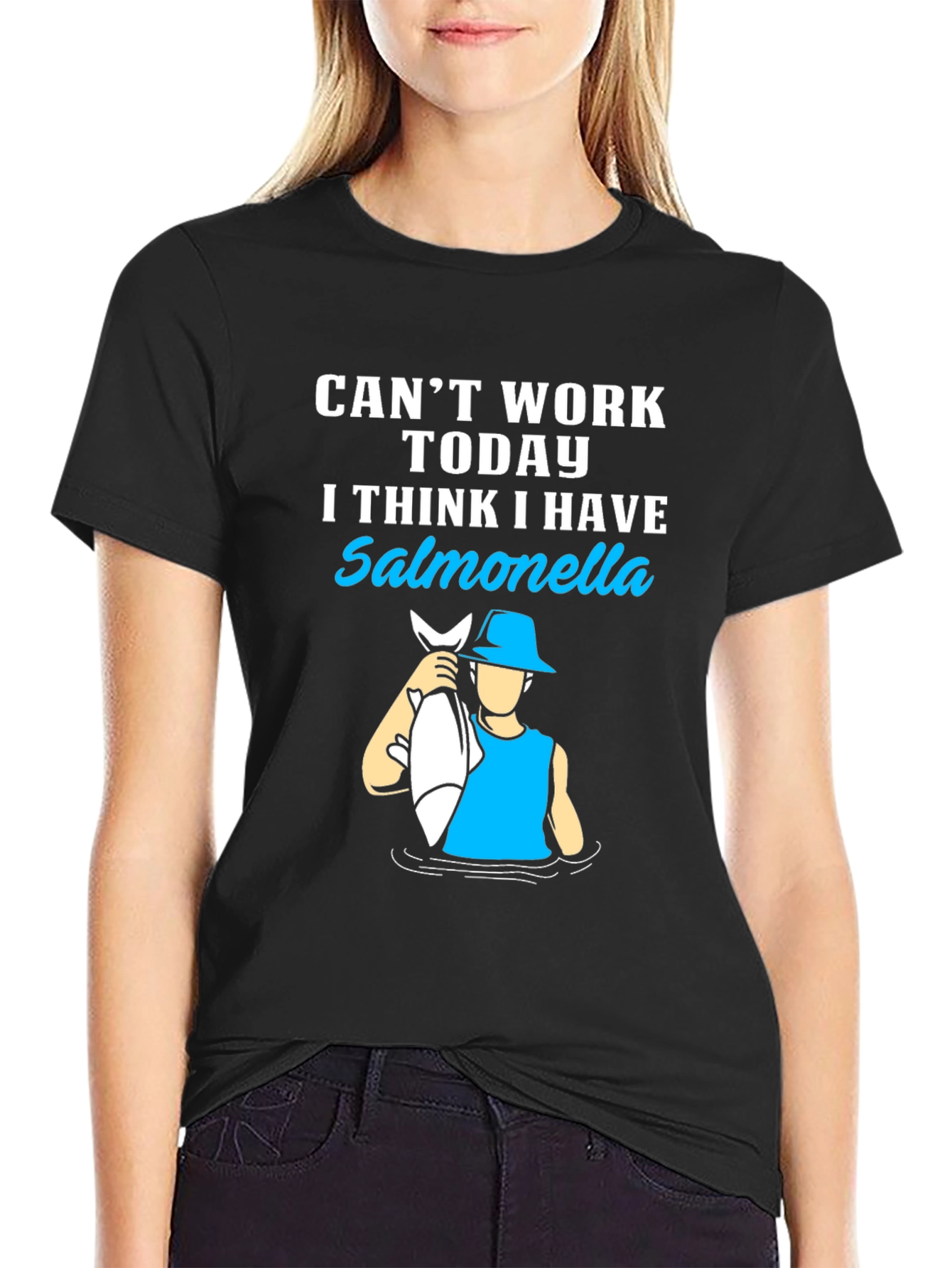 Salmonella Fishing Graphic T-Shirt