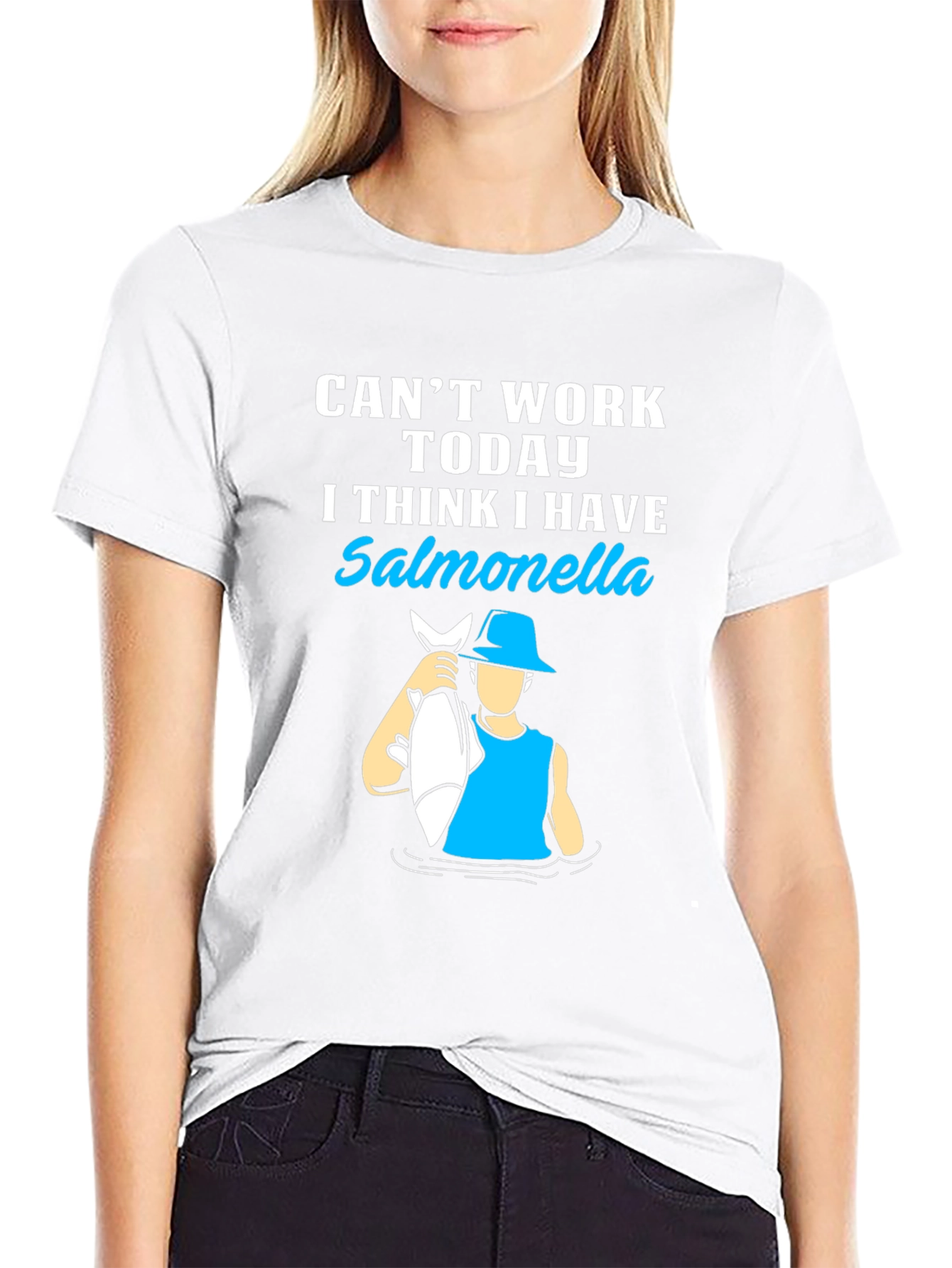 Salmonella Fishing Graphic T-Shirt