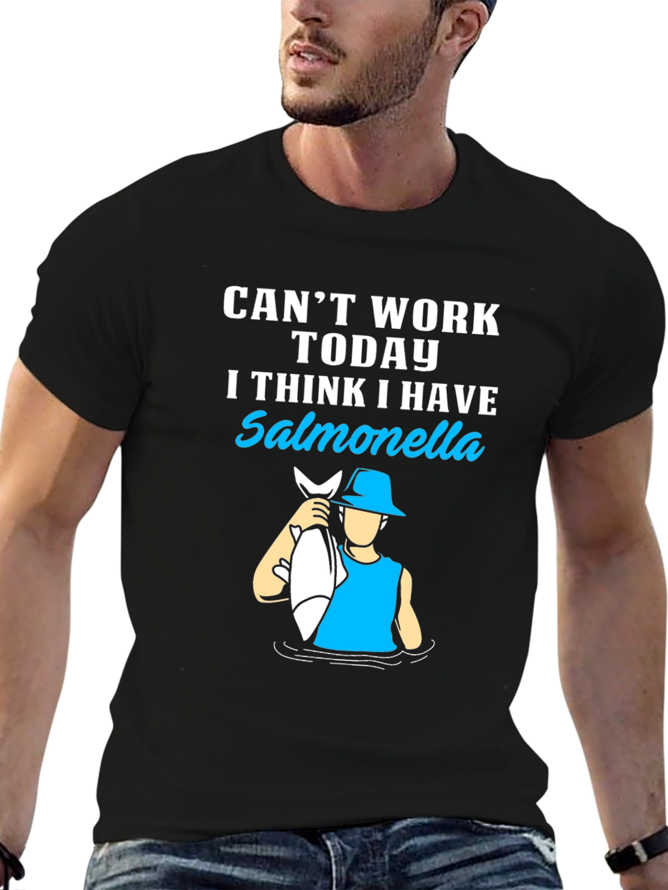 Salmonella Fishing Graphic T-Shirt
