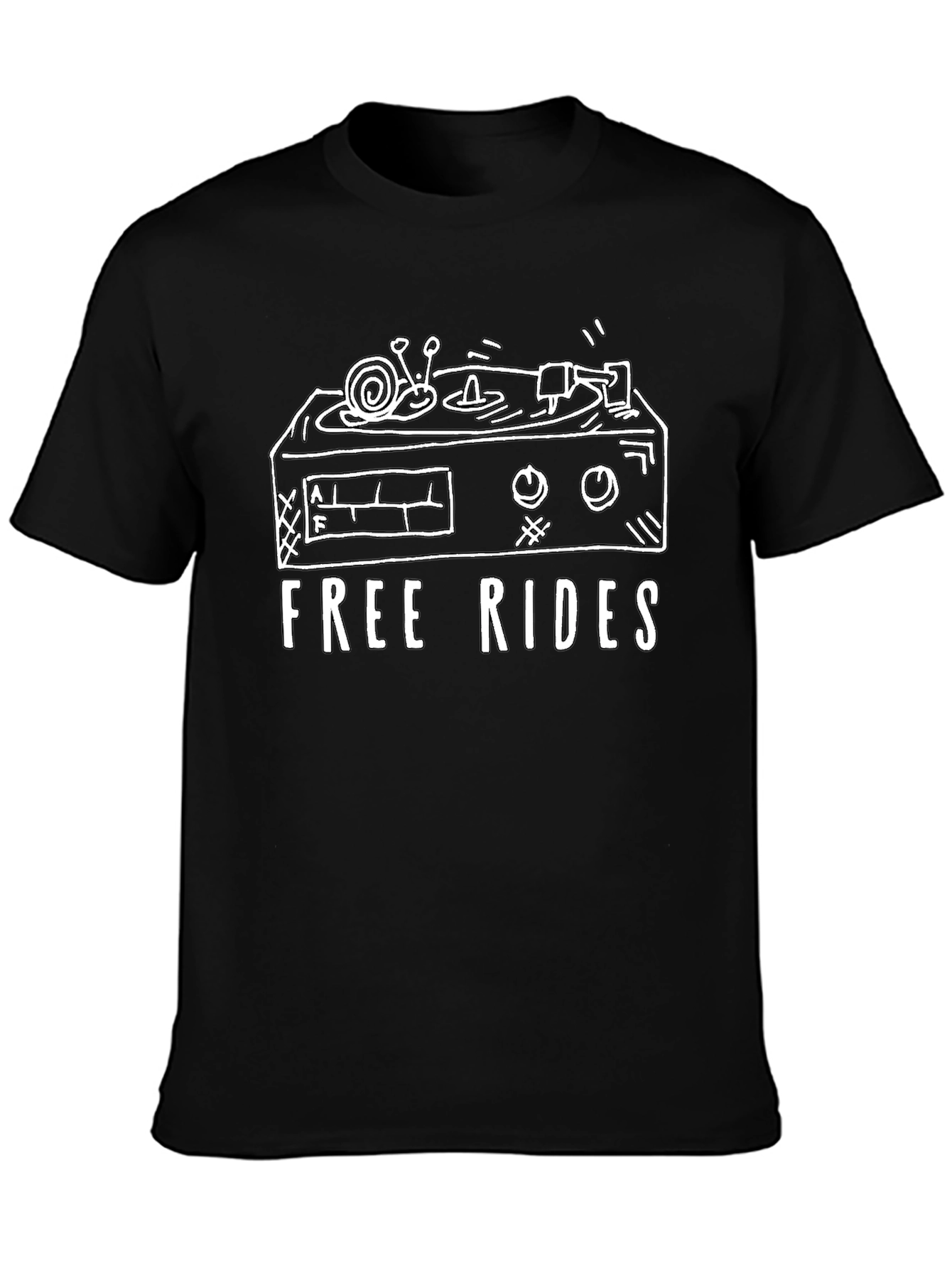 Free Rides Snail Turntable Graphic T-Shirt