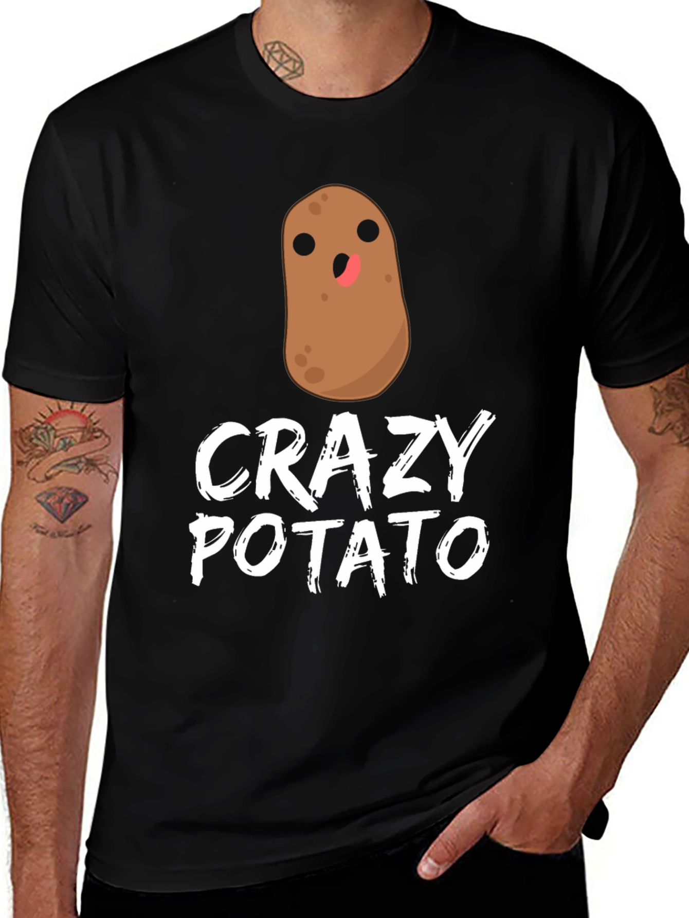 Crazy Potato Graphic T-Shirt - Quirky Fun Tee