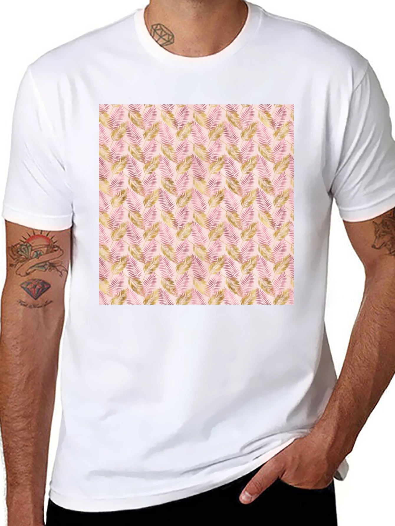 Tropical Leaf Print Tee
