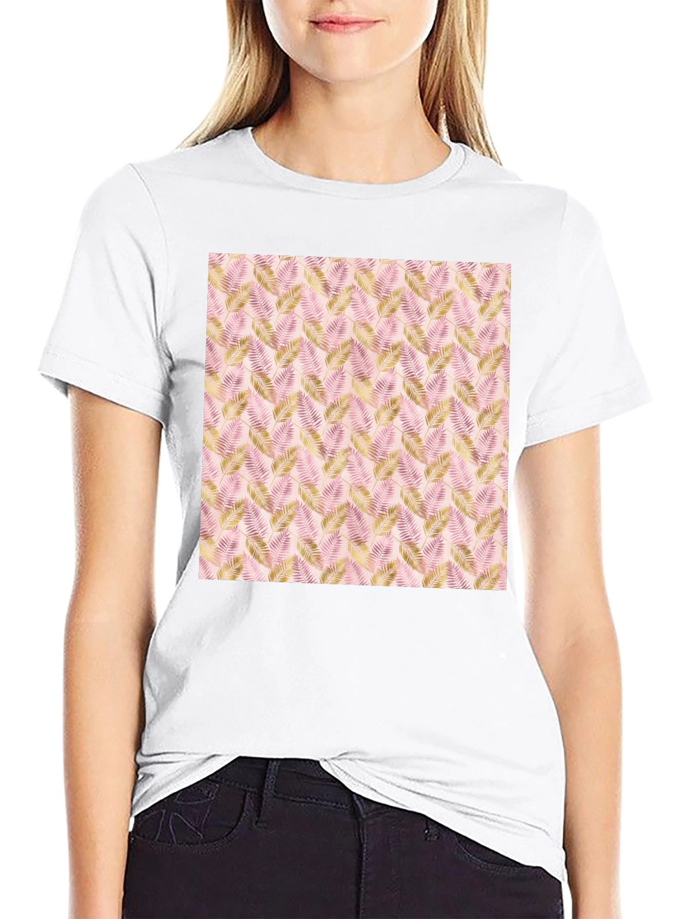 Tropical Leaf Print Tee