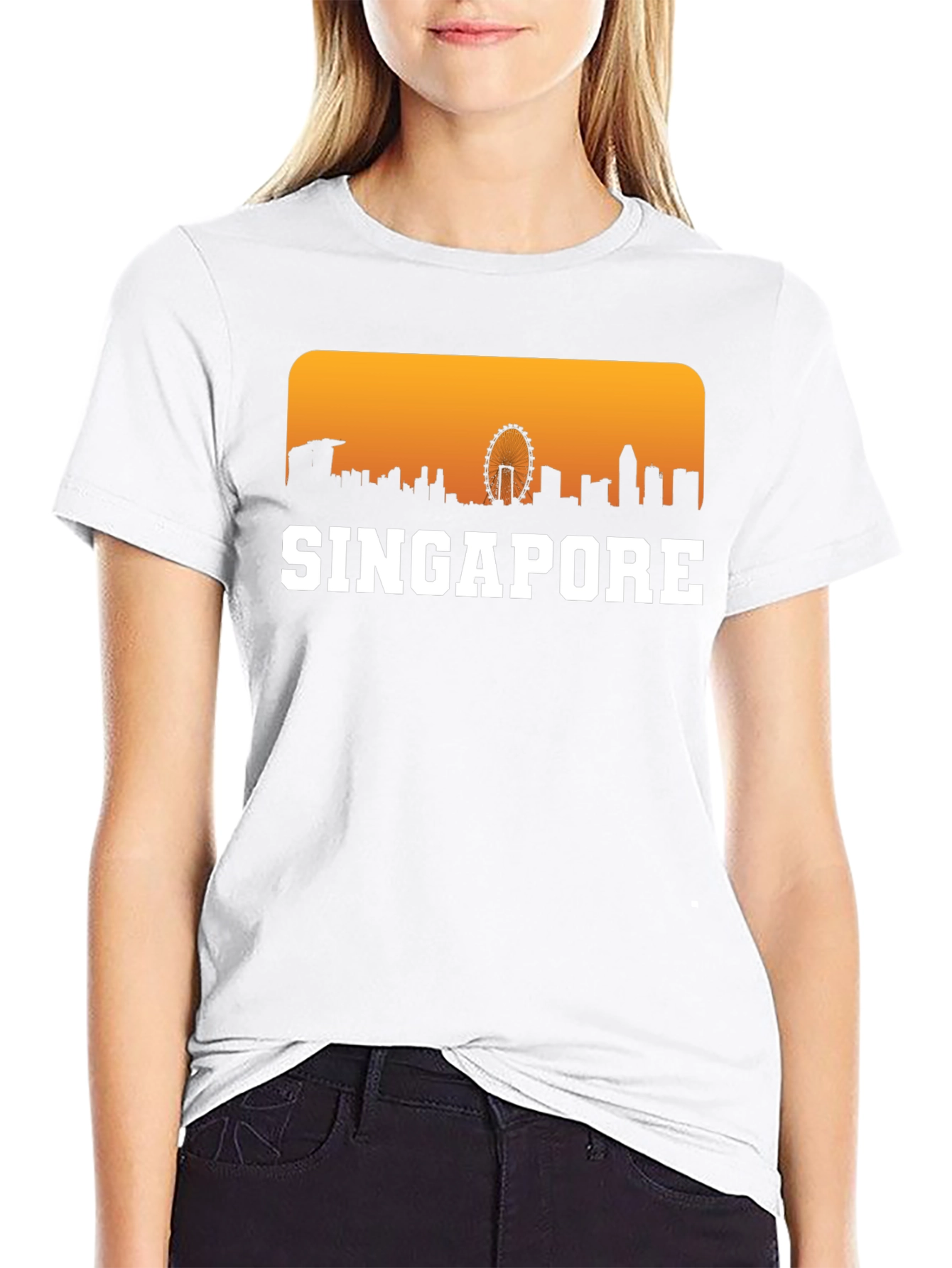Singapore Skyline Graphic Tee - Cityscape Souvenir