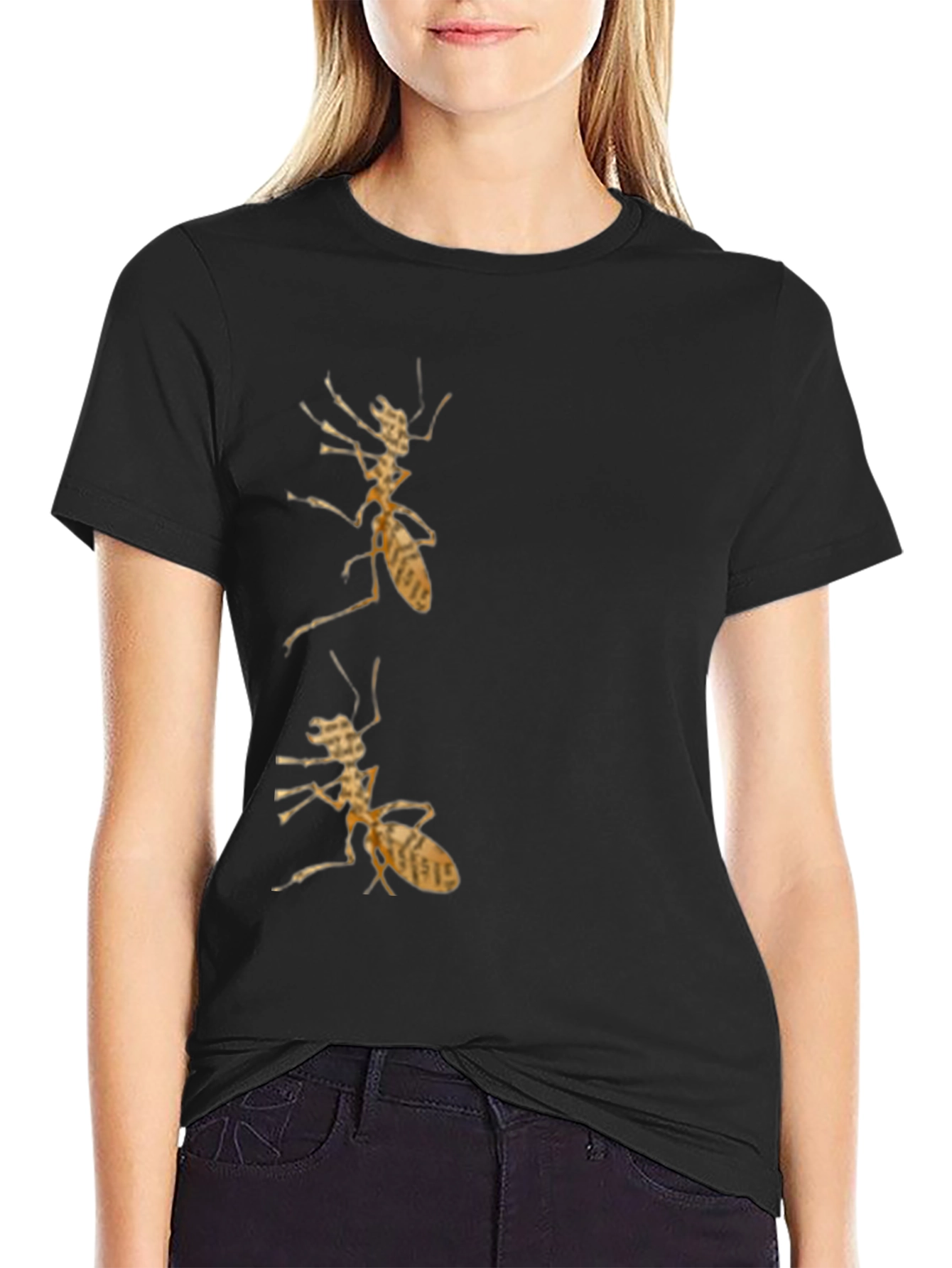 Ant Print Black T-Shirt for Men