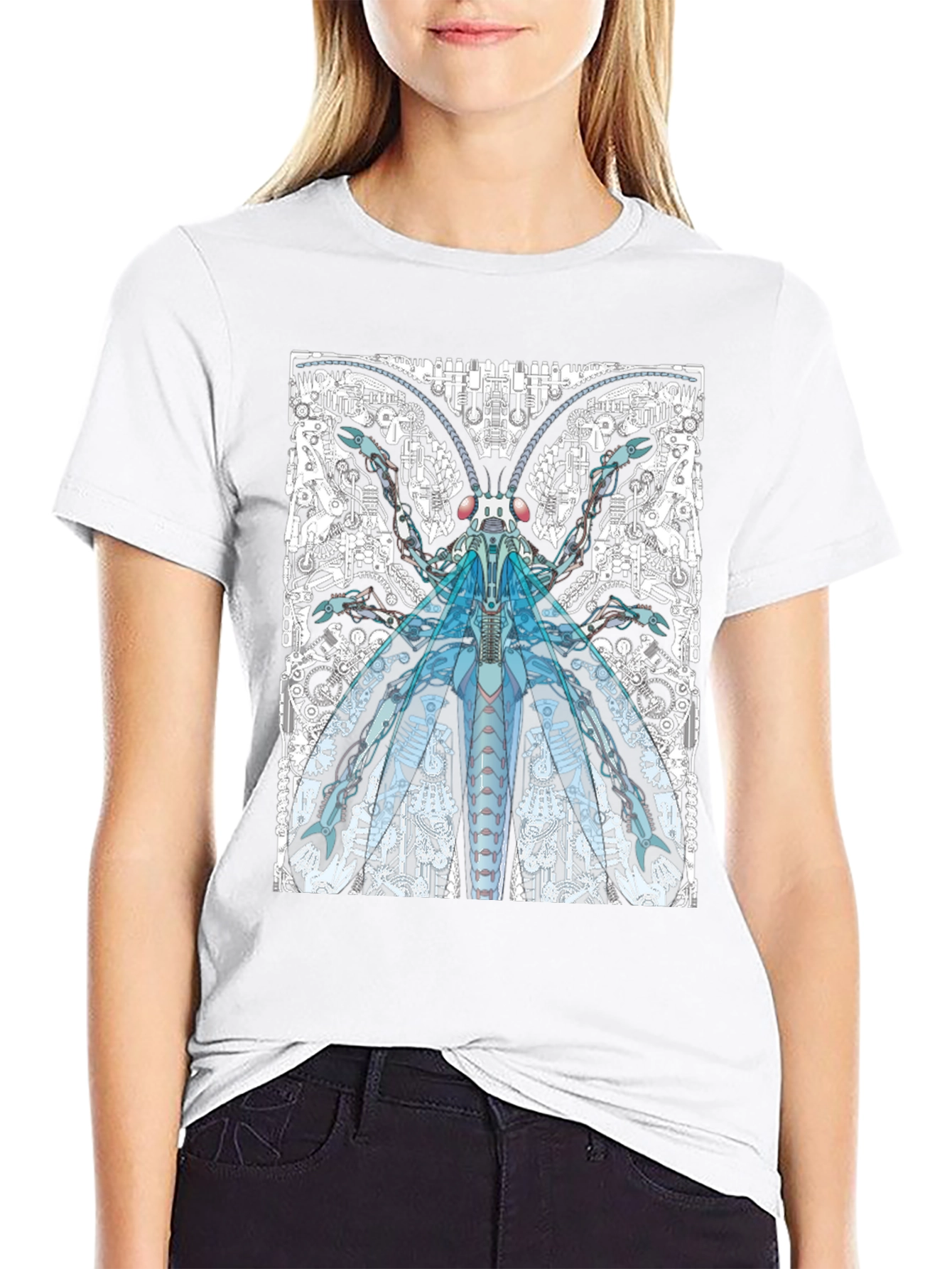 Cyber Bug Graphic Tee - Unique Sci-Fi Insect Design