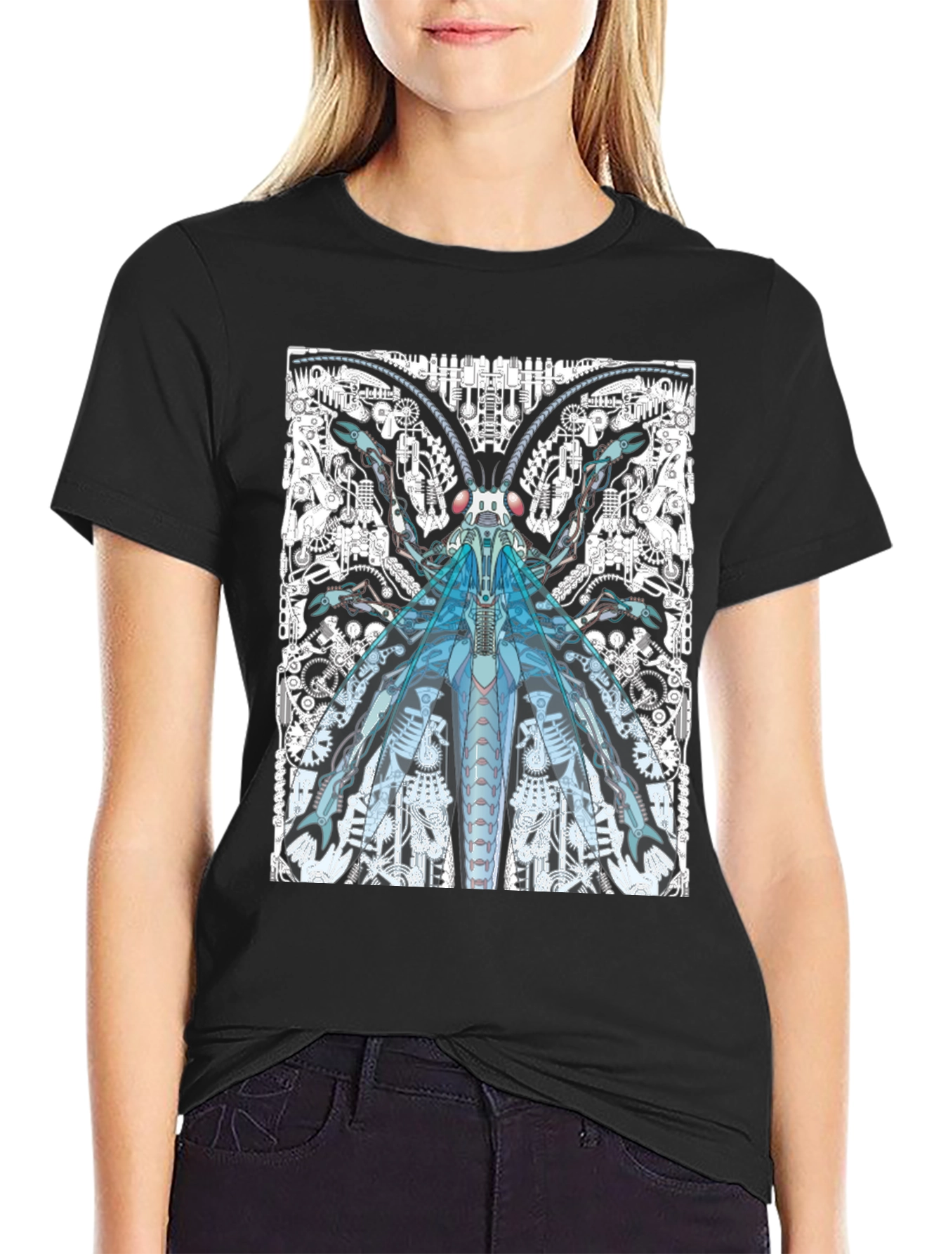 Cyber Bug Graphic Tee - Unique Sci-Fi Insect Design