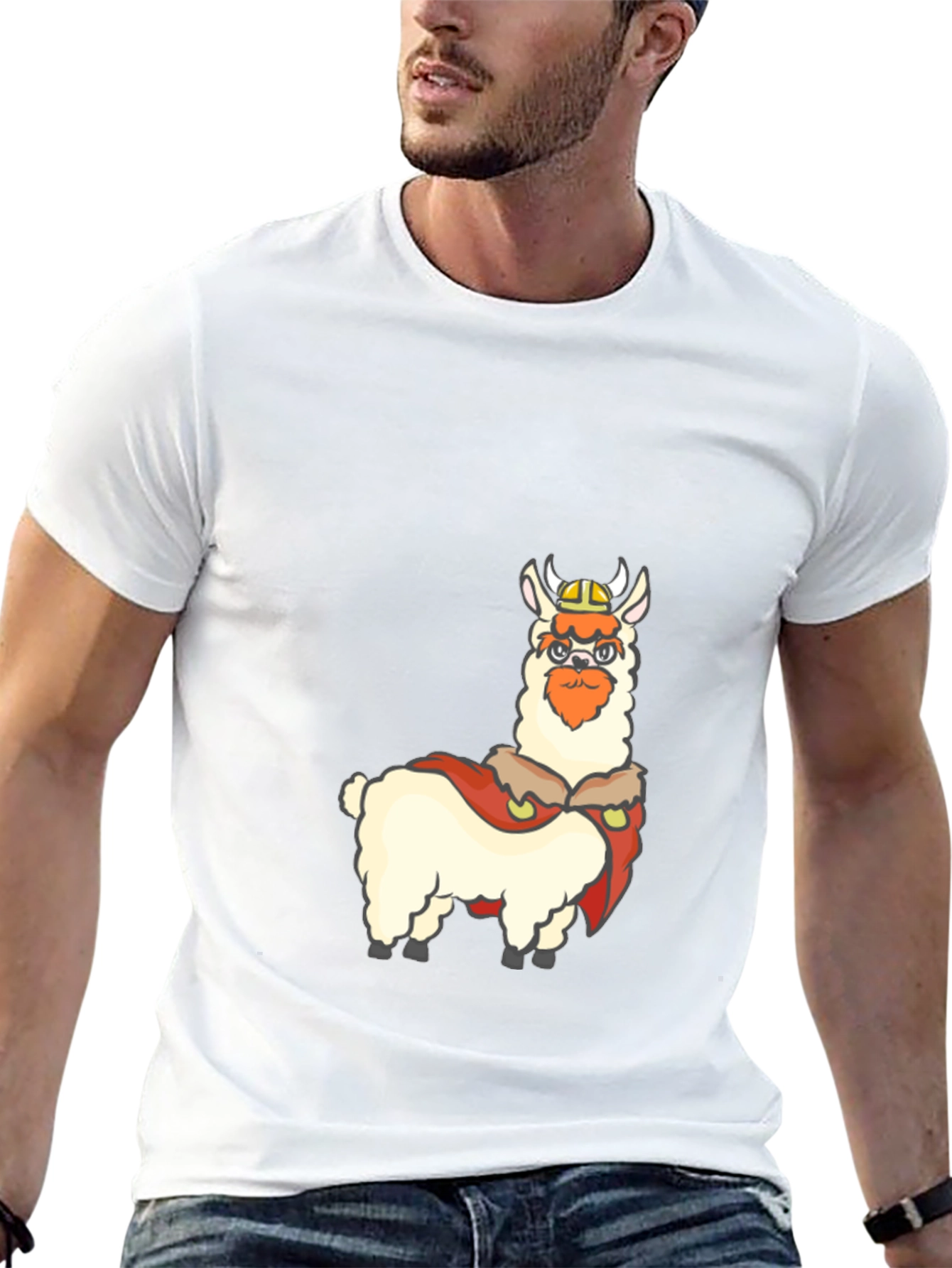 Viking Llama Graphic T-Shirt