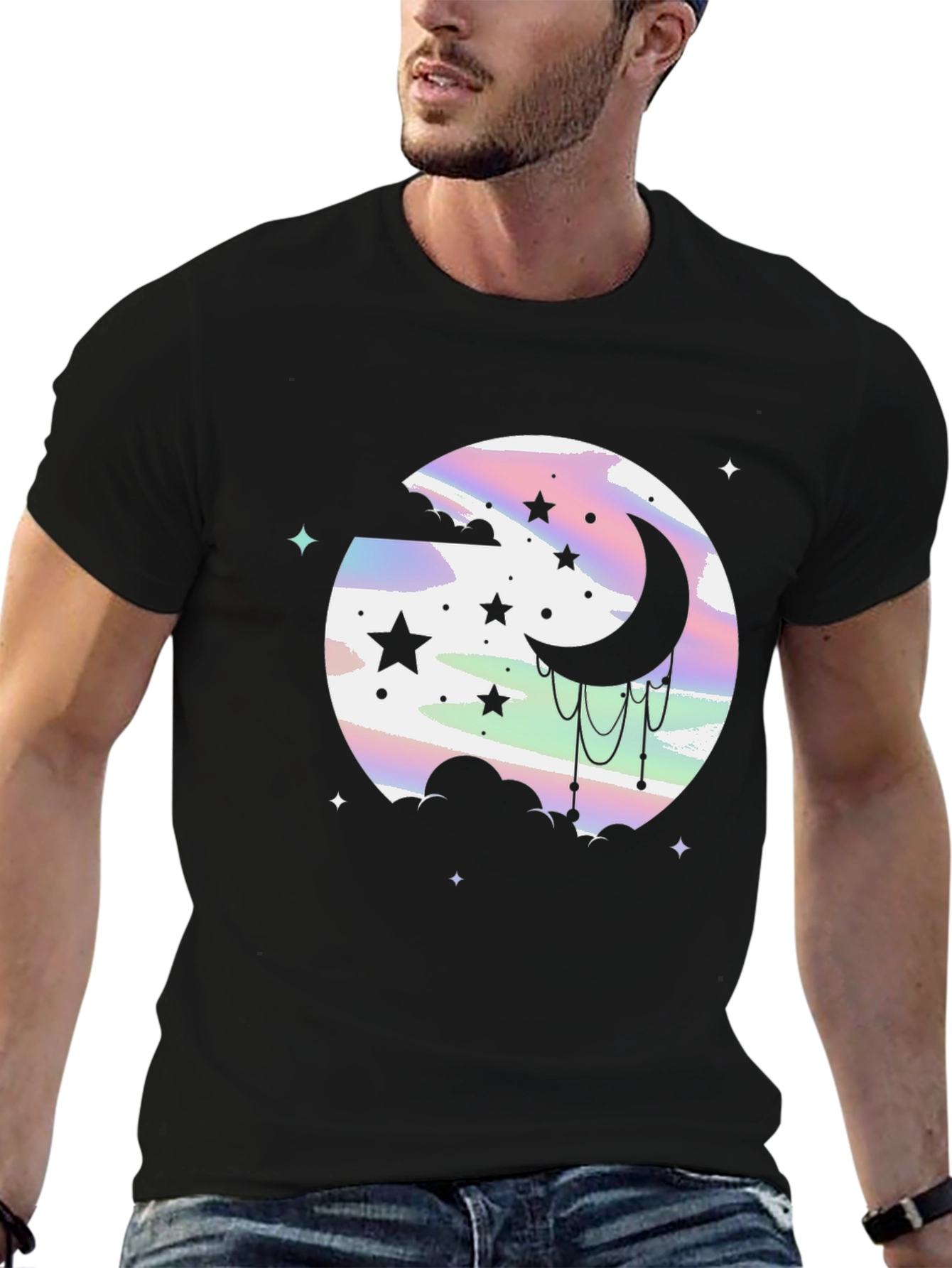 Celestial Dream T-Shirt: Moon & Stars Graphic Tee