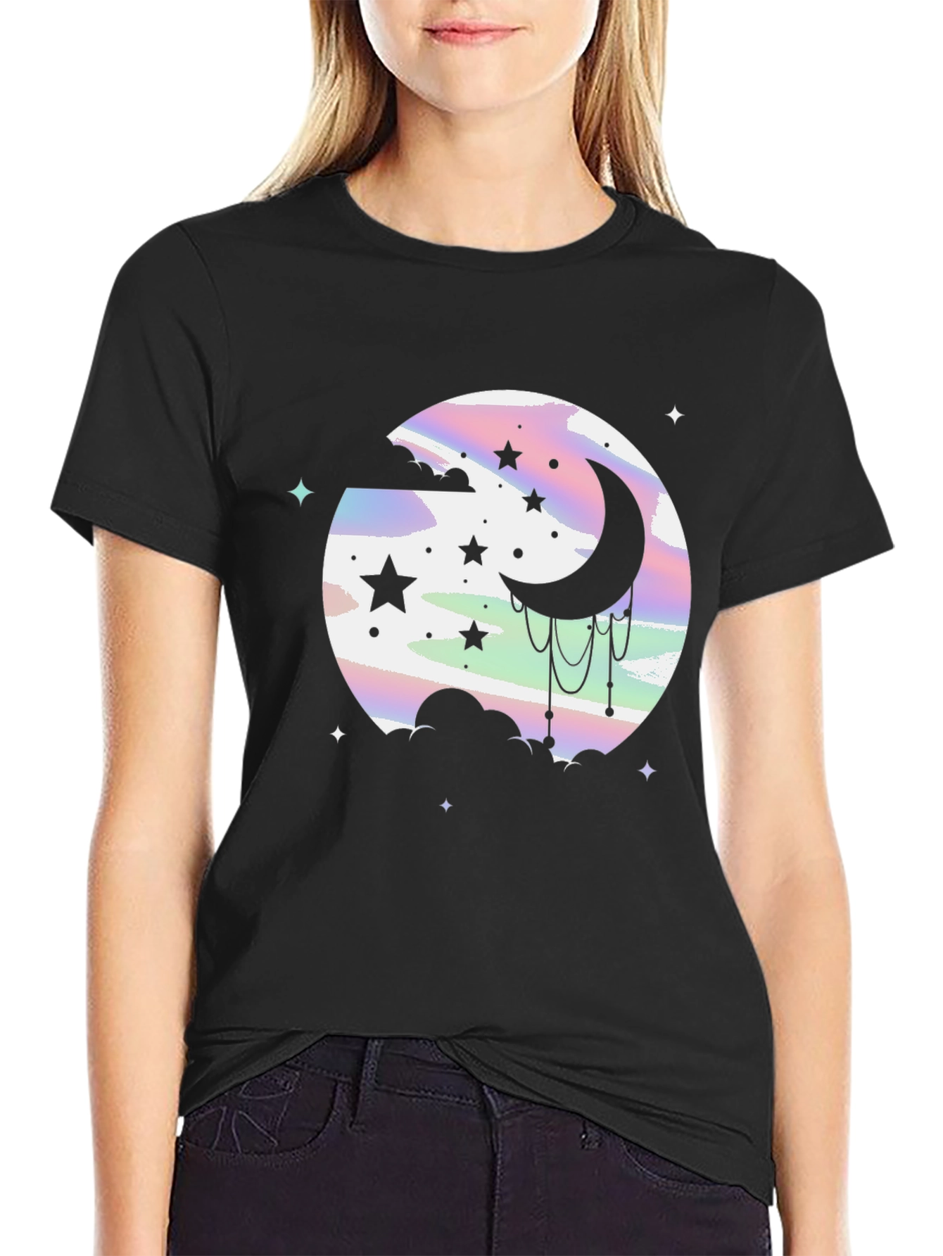 Celestial Dream T-Shirt: Moon & Stars Graphic Tee