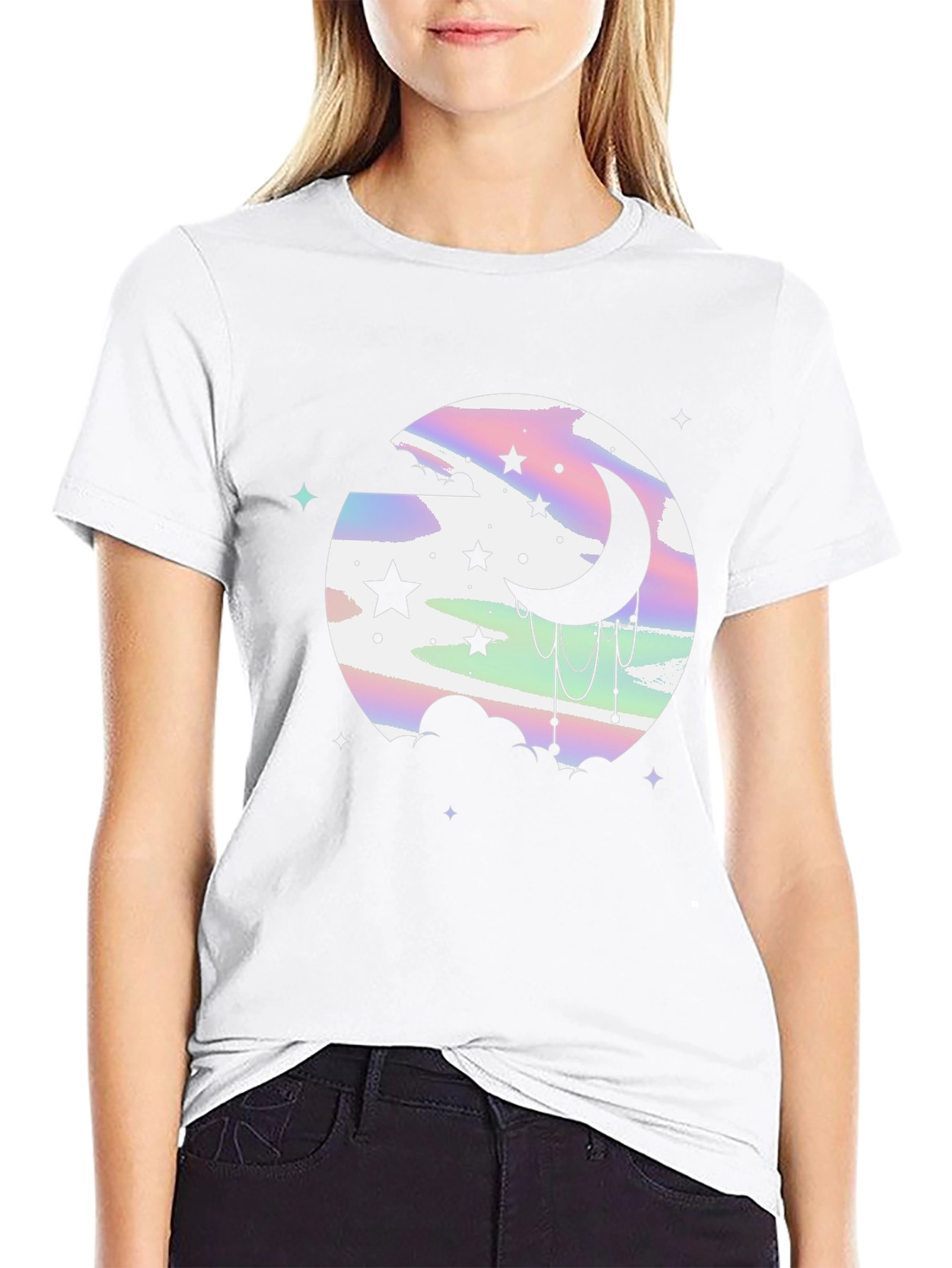 Celestial Dream T-Shirt: Moon & Stars Graphic Tee