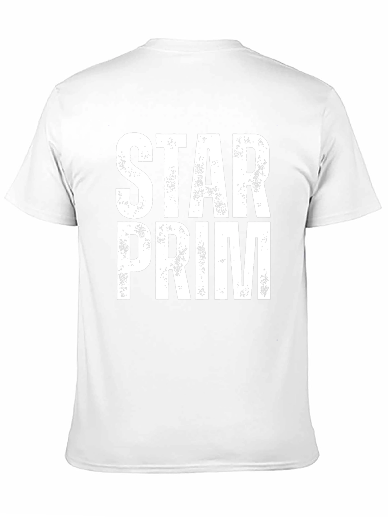 Star Prim White Print Black Tee