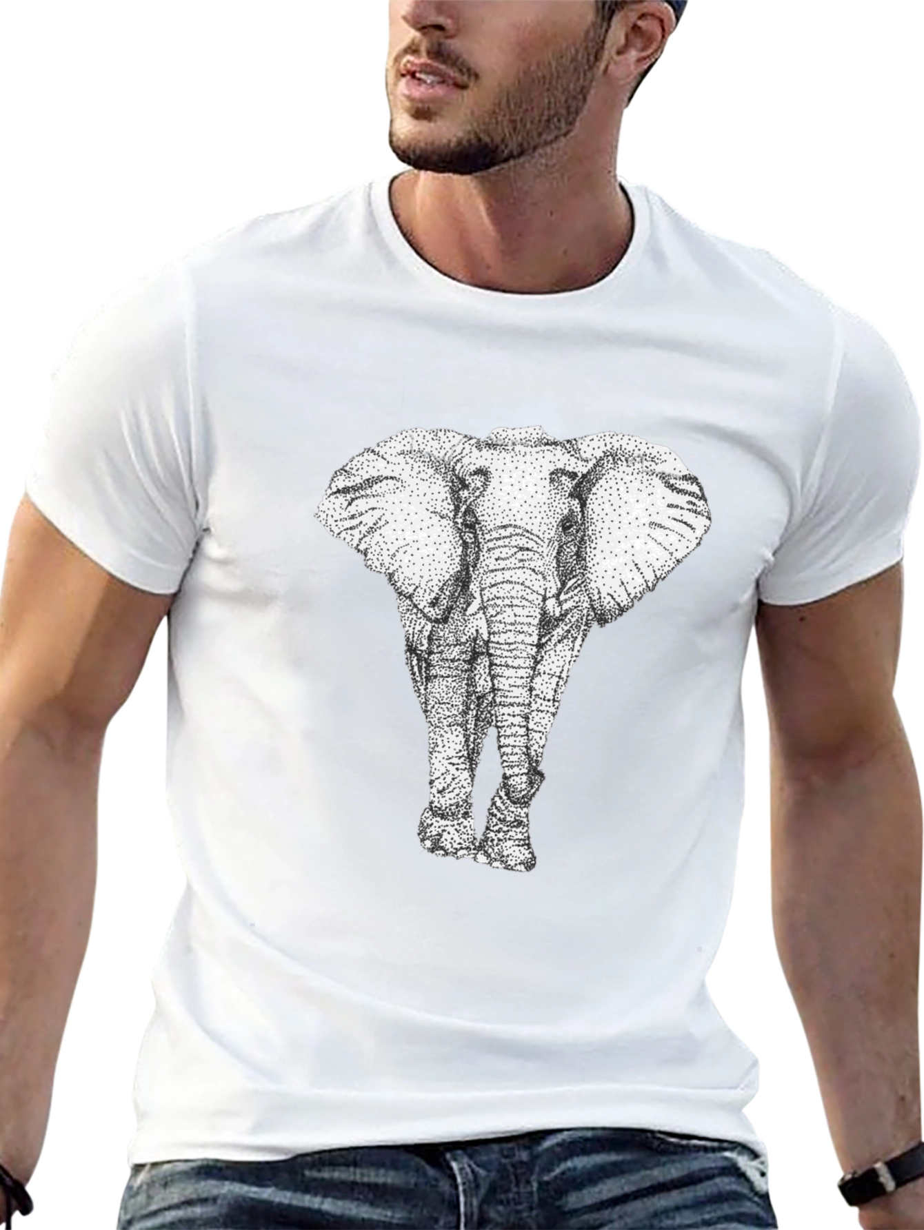 Elephant Graphic Print Mens T-Shirt
