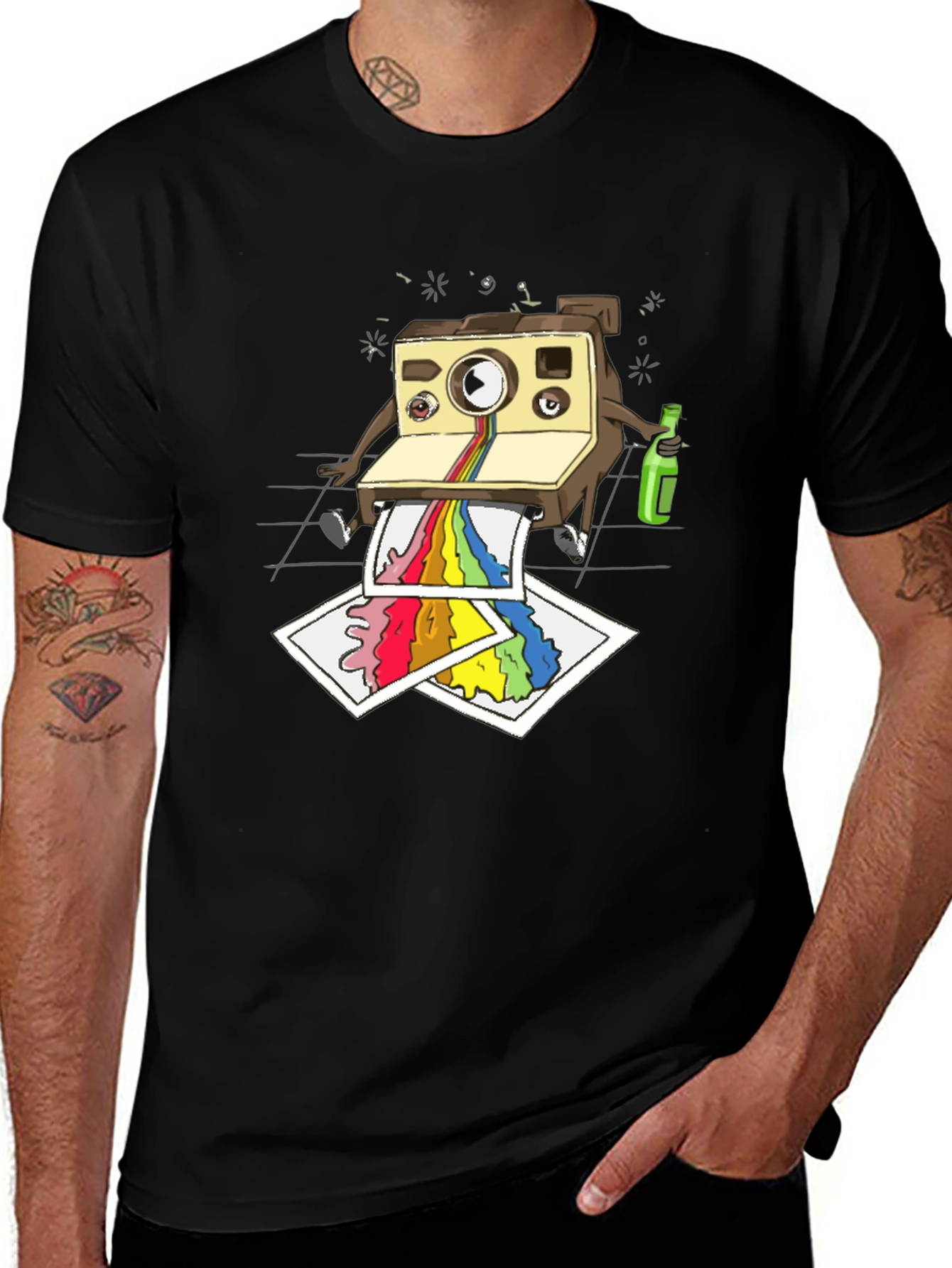 Cool Camera Cartoon Graphic T-Shirt