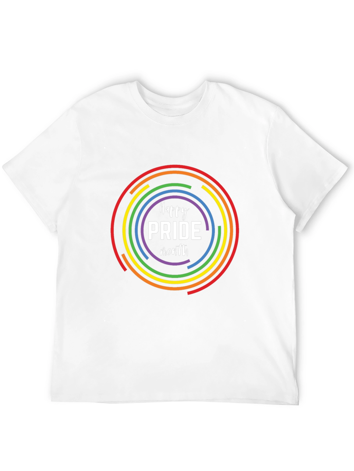 Pride Month Rainbow Circle Black T-Shirt