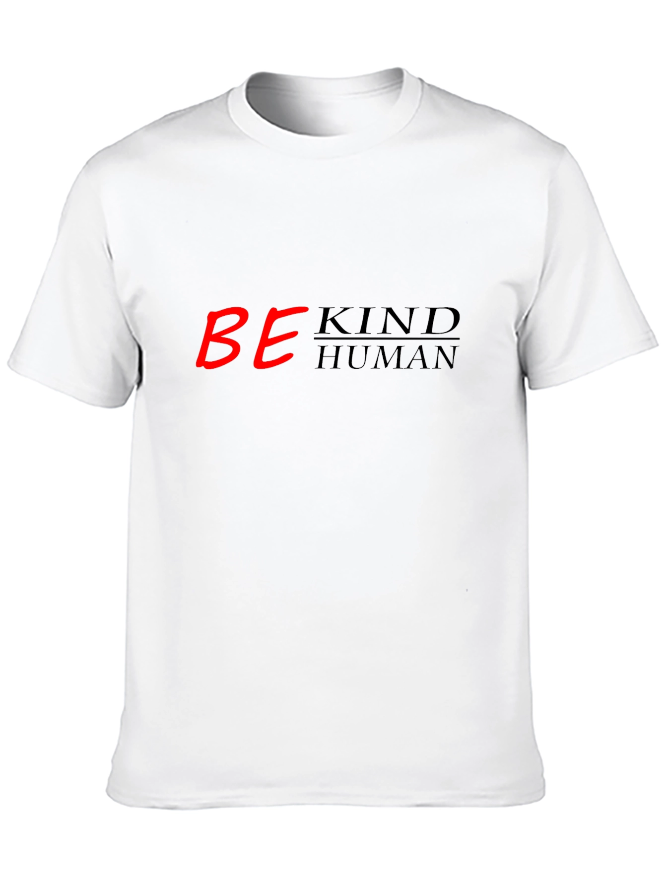 Be Kind Human T-Shirt - Black Crew Neck