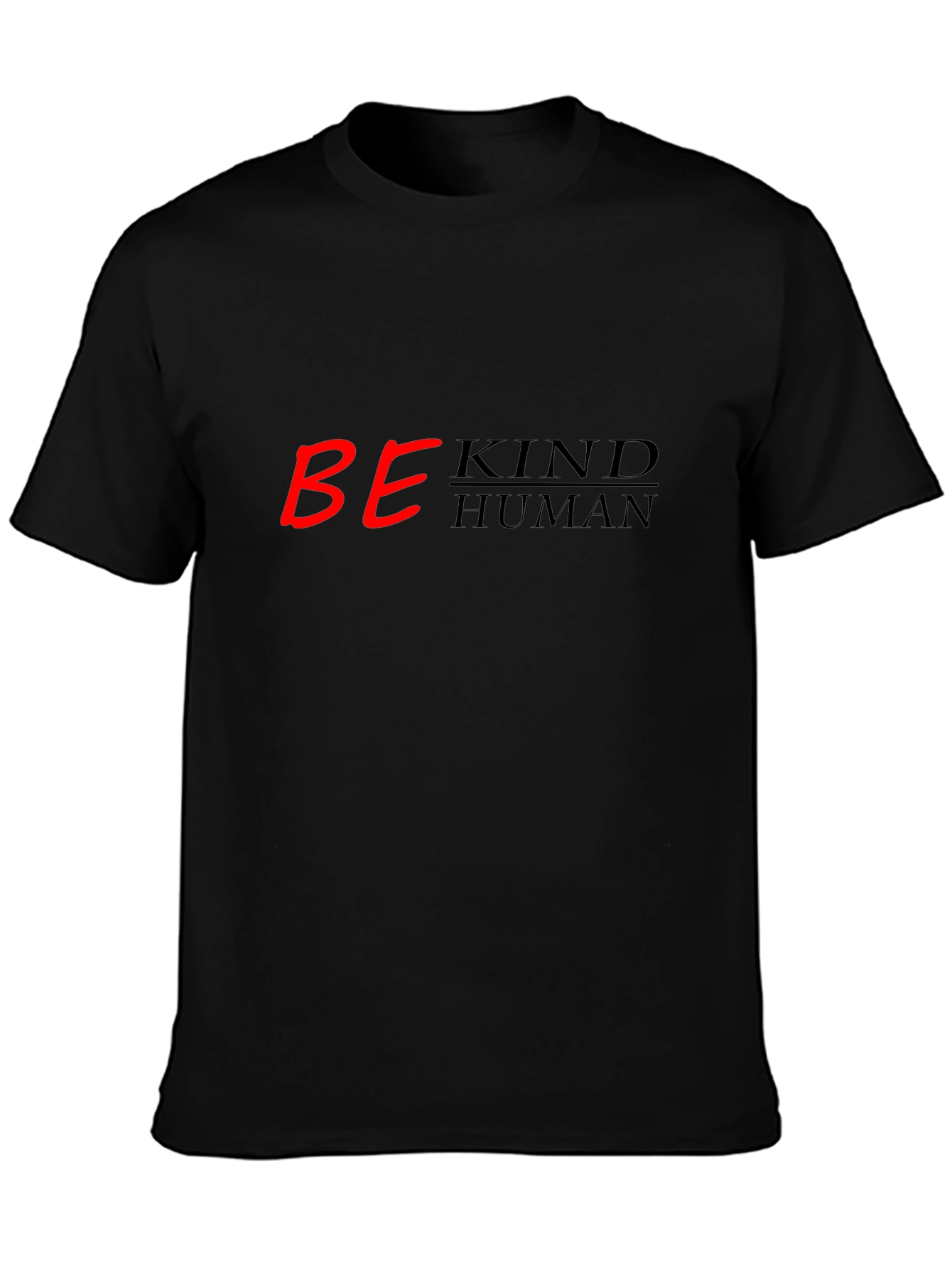 Be Kind Human T-Shirt - Black Crew Neck