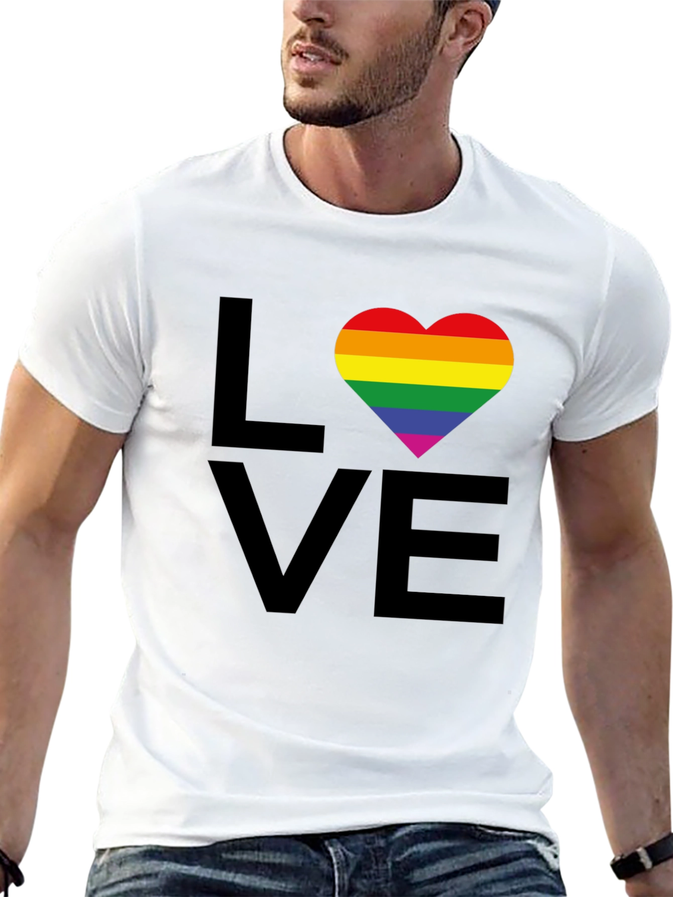 Love Wins T-Shirt - Rainbow Heart Pride Tee