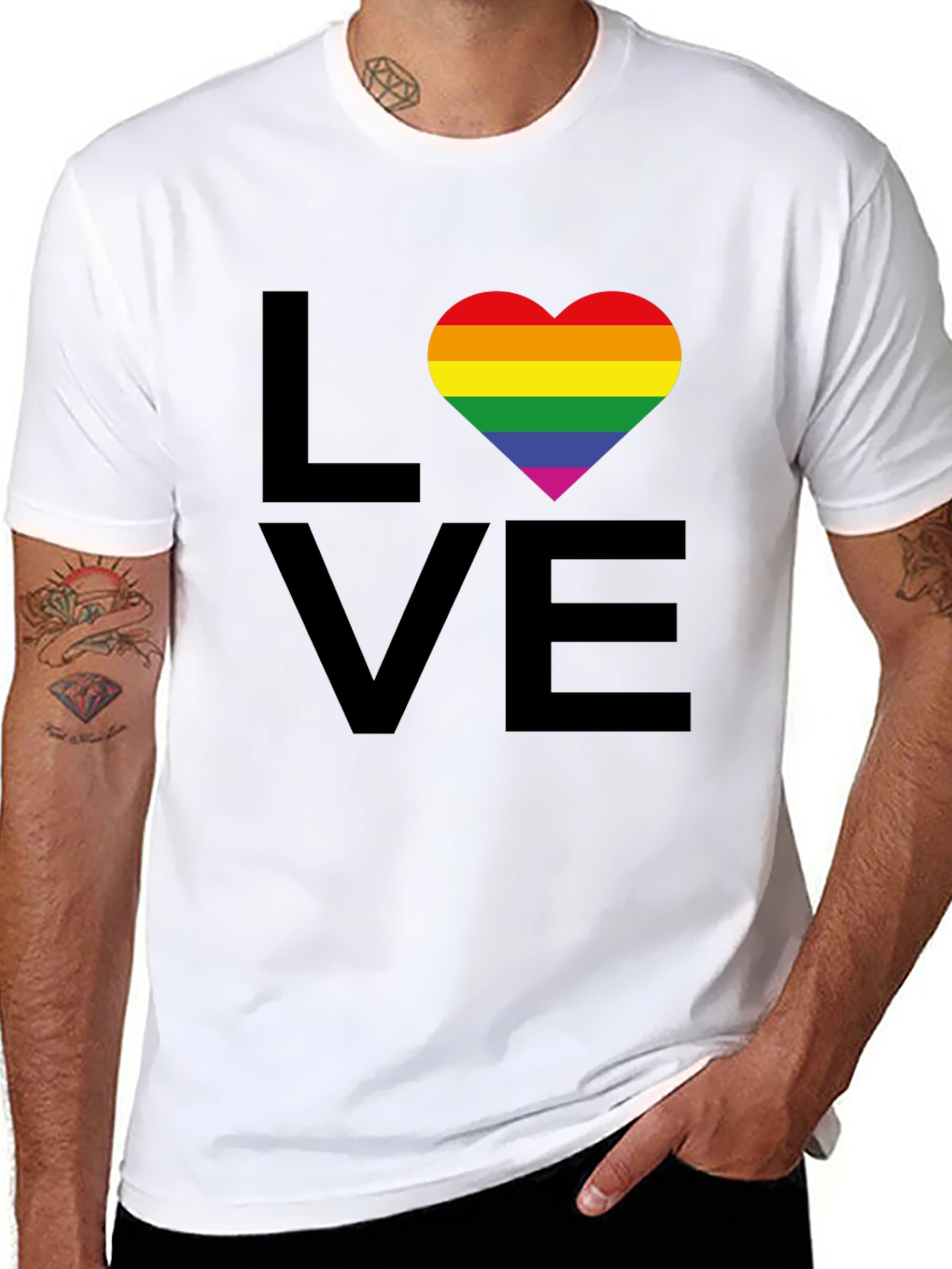 Love Wins T-Shirt - Rainbow Heart Pride Tee
