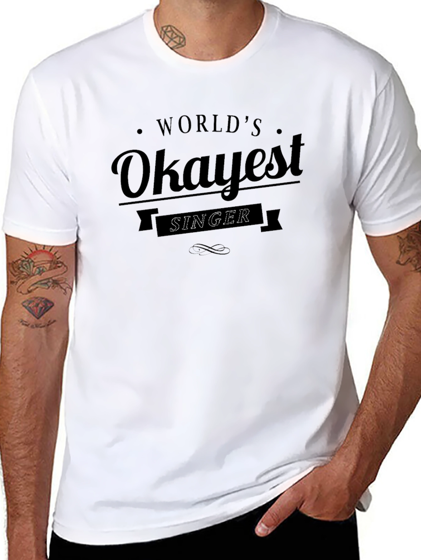 Worlds Okayest Singer T-Shirt Funny Graphic Tee
