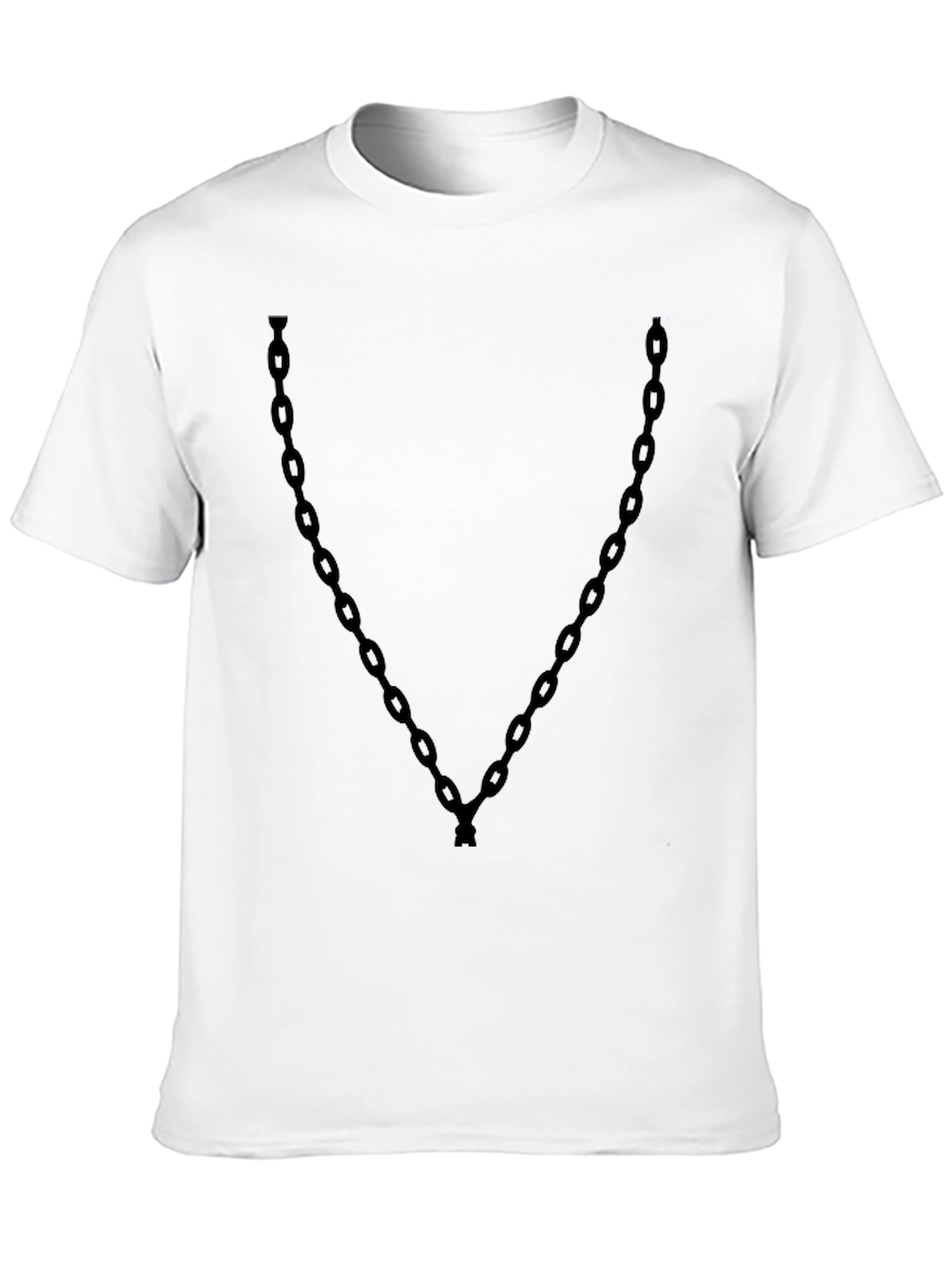 Mens Black Chain Print Graphic Tee