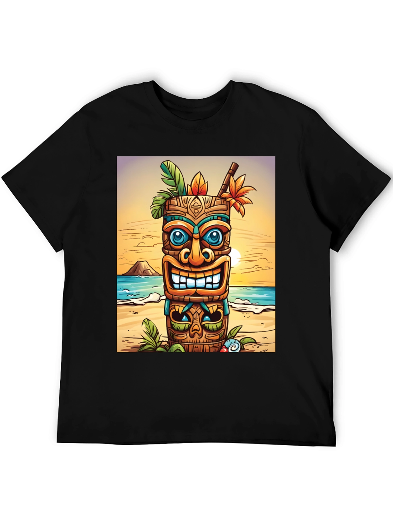 Tropical Tiki Graphic T-Shirt - Beach Vibes