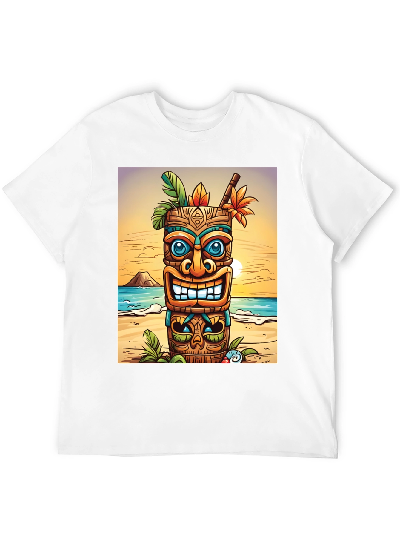 Tropical Tiki Graphic T-Shirt - Beach Vibes