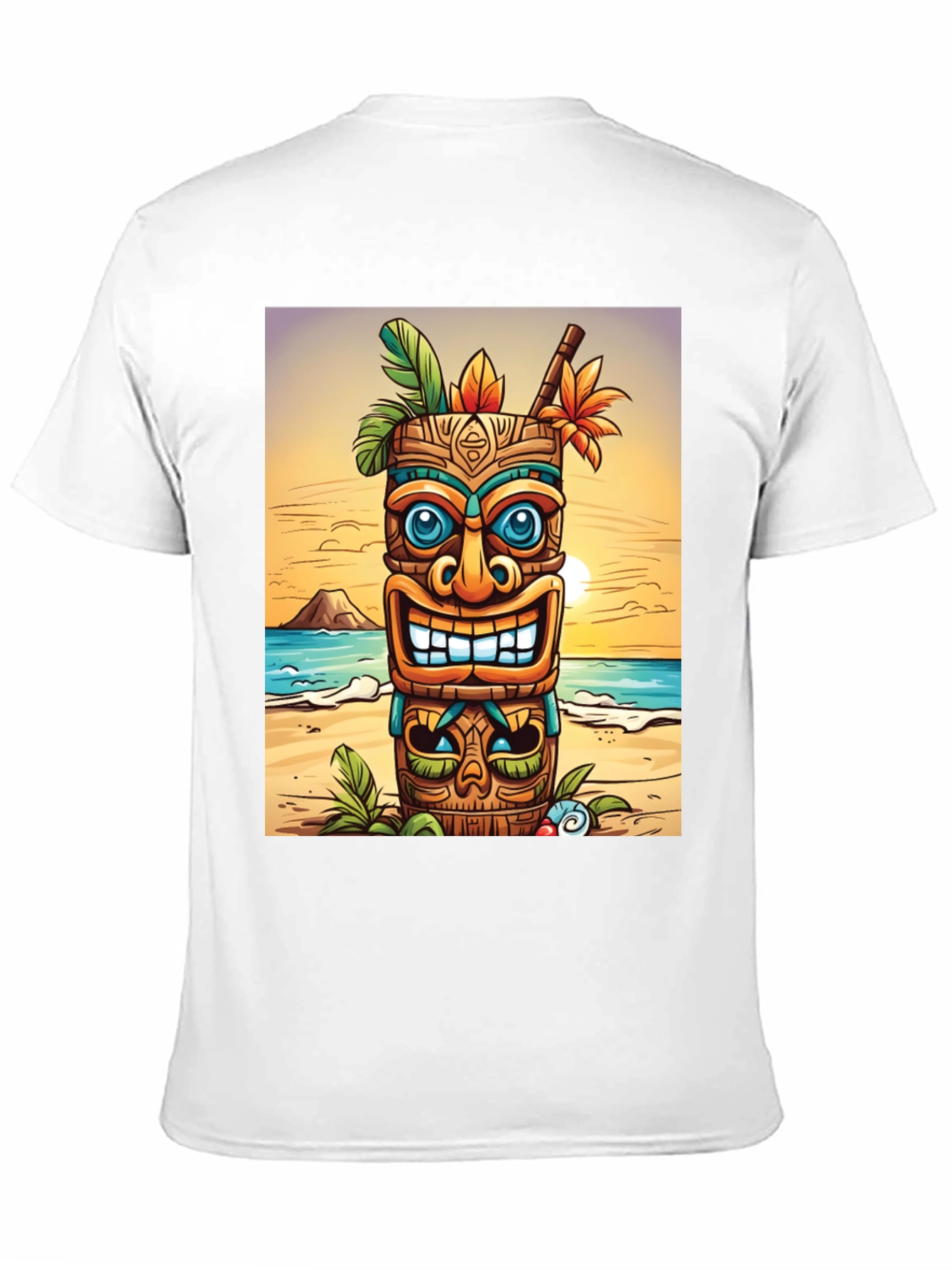 Tropical Tiki Graphic T-Shirt - Beach Vibes