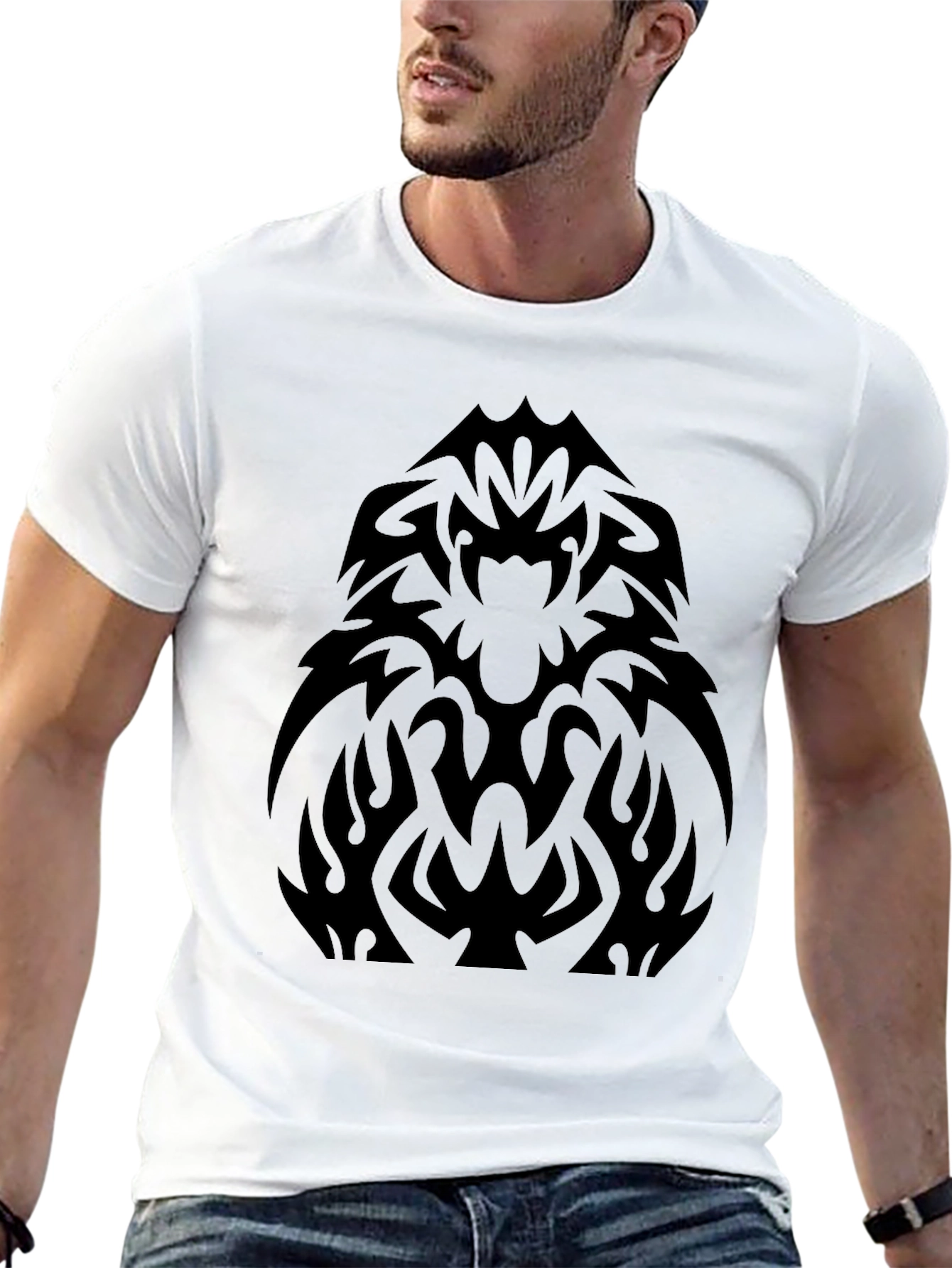 Tribal Graphic Black T-Shirt - Bold Statement Tee