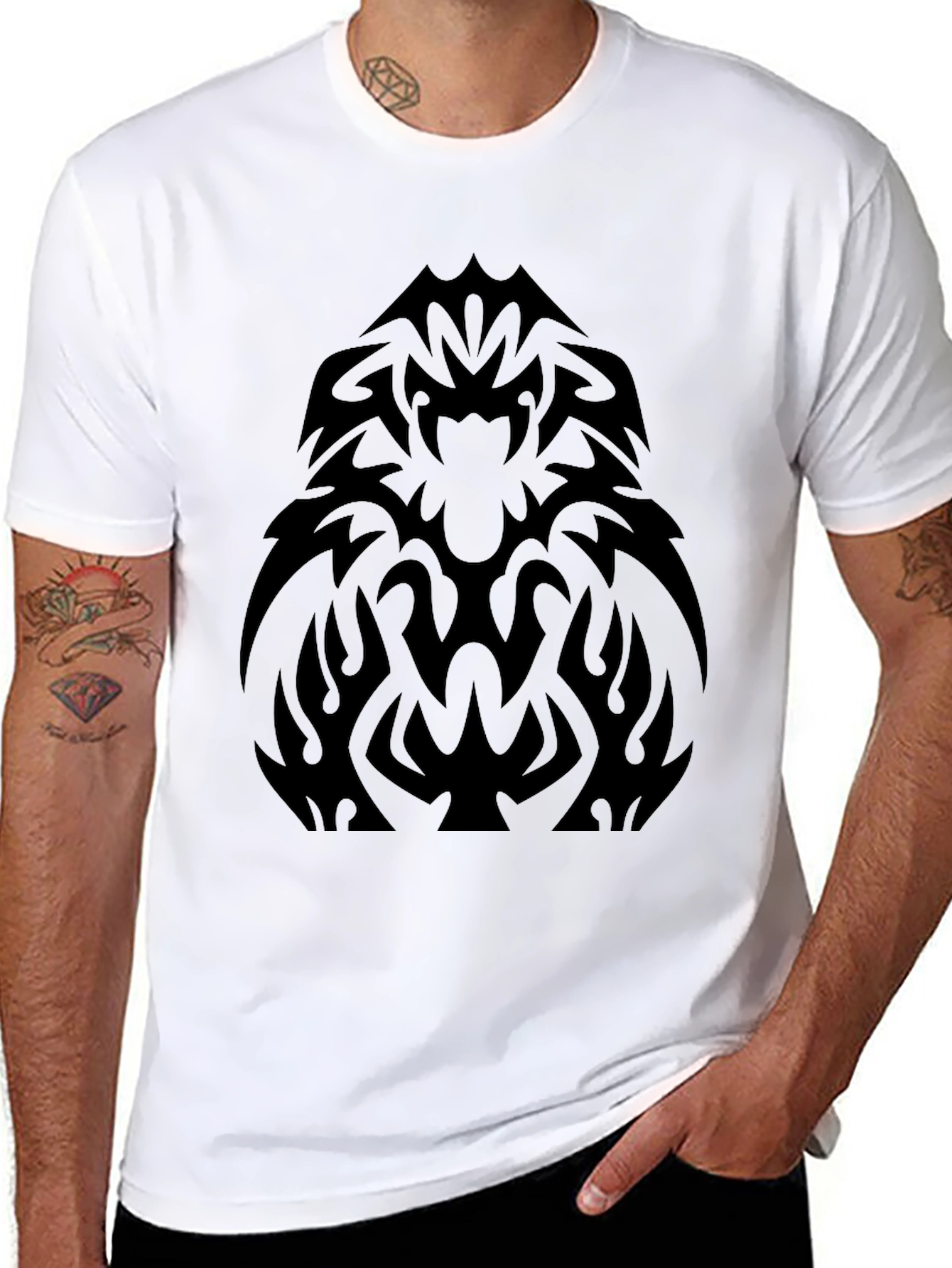 Tribal Graphic Black T-Shirt - Bold Statement Tee