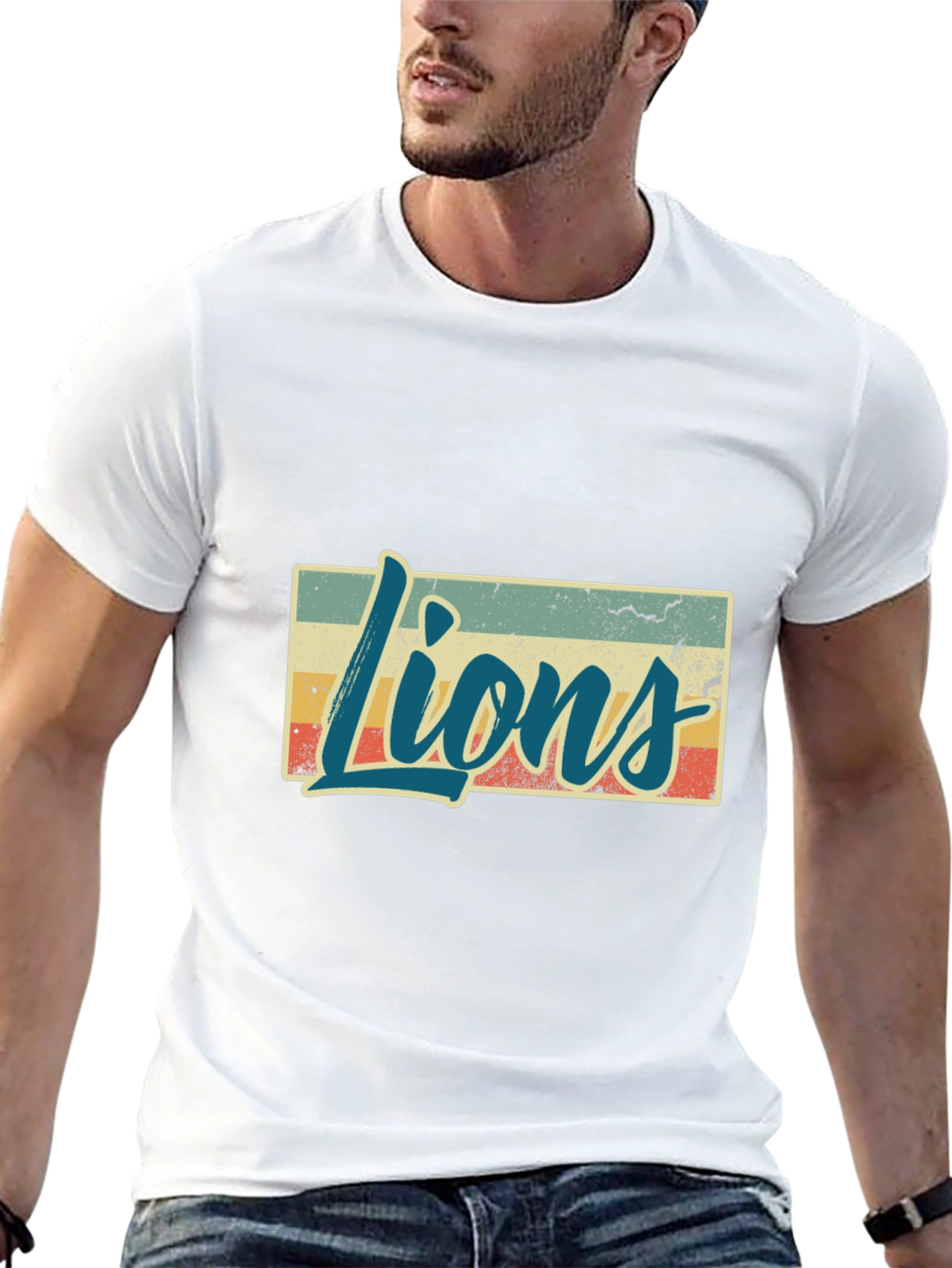 Retro Style Lions Graphic T-Shirt