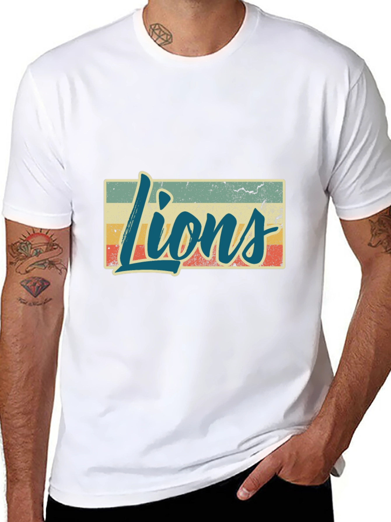 Retro Style Lions Graphic T-Shirt
