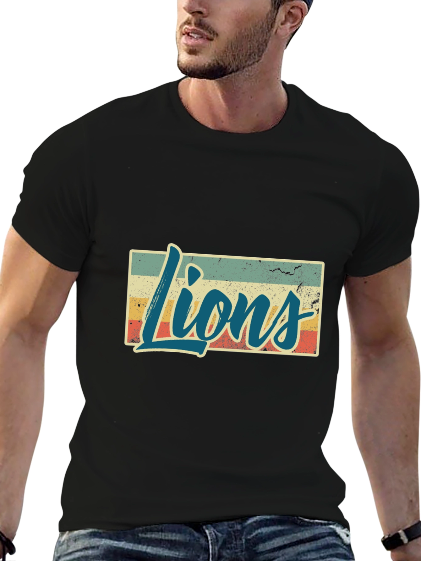 Retro Style Lions Graphic T-Shirt