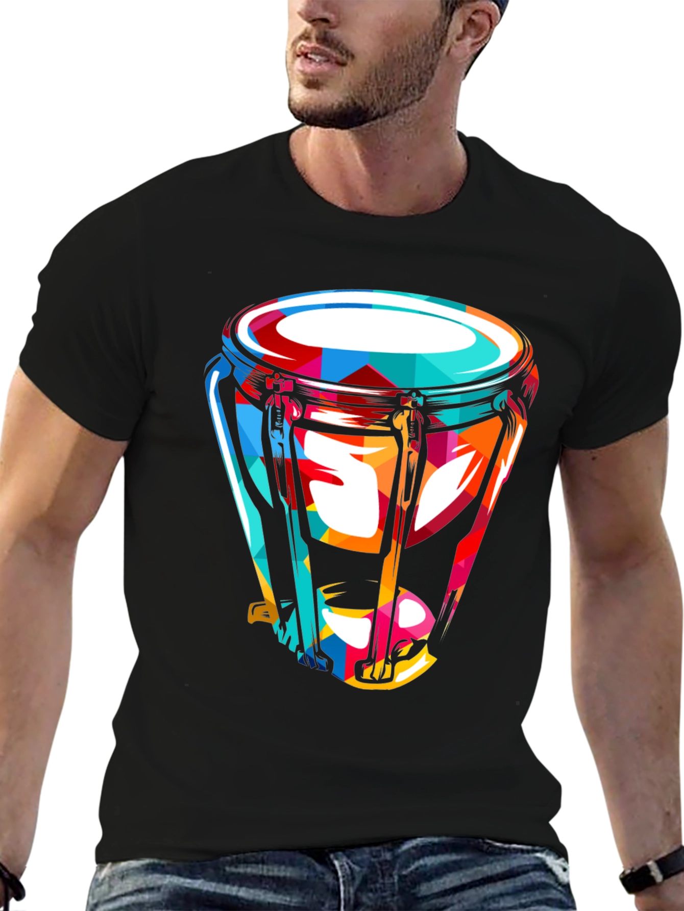 Vibrant Conga Drum Graphic Tee