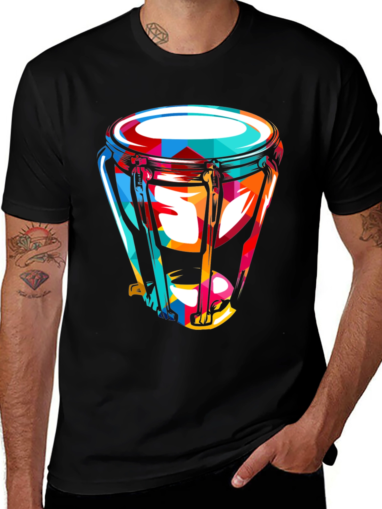 Vibrant Conga Drum Graphic Tee