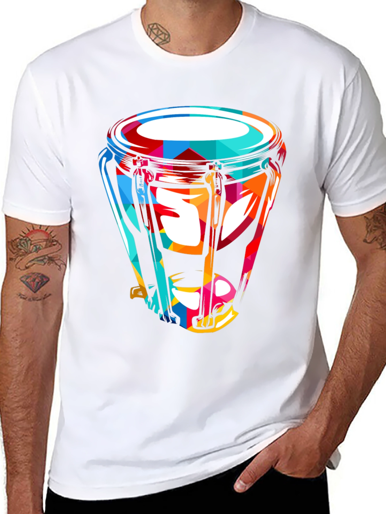 Vibrant Conga Drum Graphic Tee